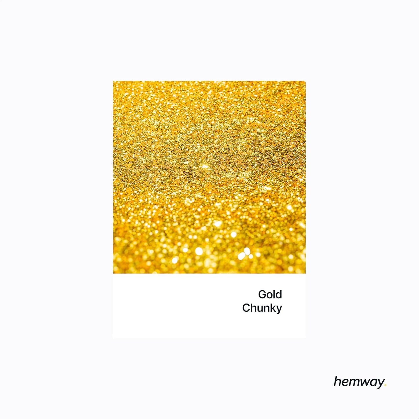 Hemway Polyurethane & Epoxy Resin Glitter 100g / 3.5oz Metallic Crystal Flake Additive for Flooring Jewelry Tumblers Glass Pigment - Chunky (1/40" 0.025" 0.6mm) - Gold