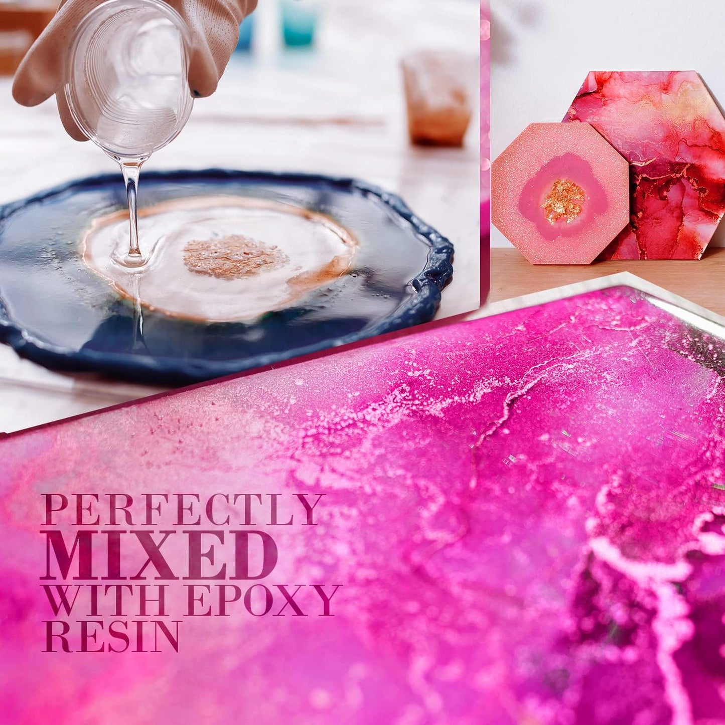 Dusky Pink Mica Powder for Epoxy Resin 56g / 2oz. Jar - Techarooz 2 Tone Resin Dye Color Pigment Powder for Lip Gloss, Nails, Colorant for Slime Bath Bombs Soap Making Polymer Clay