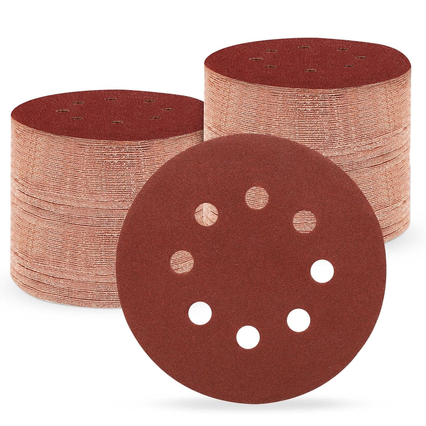5 Inch 8 Hole Sanding Discs, 150 PCS 150 Grit Hook and Loop Sandpaper, Round Aluminum Oxide Sand Paper Discs for Random Orbital Sander