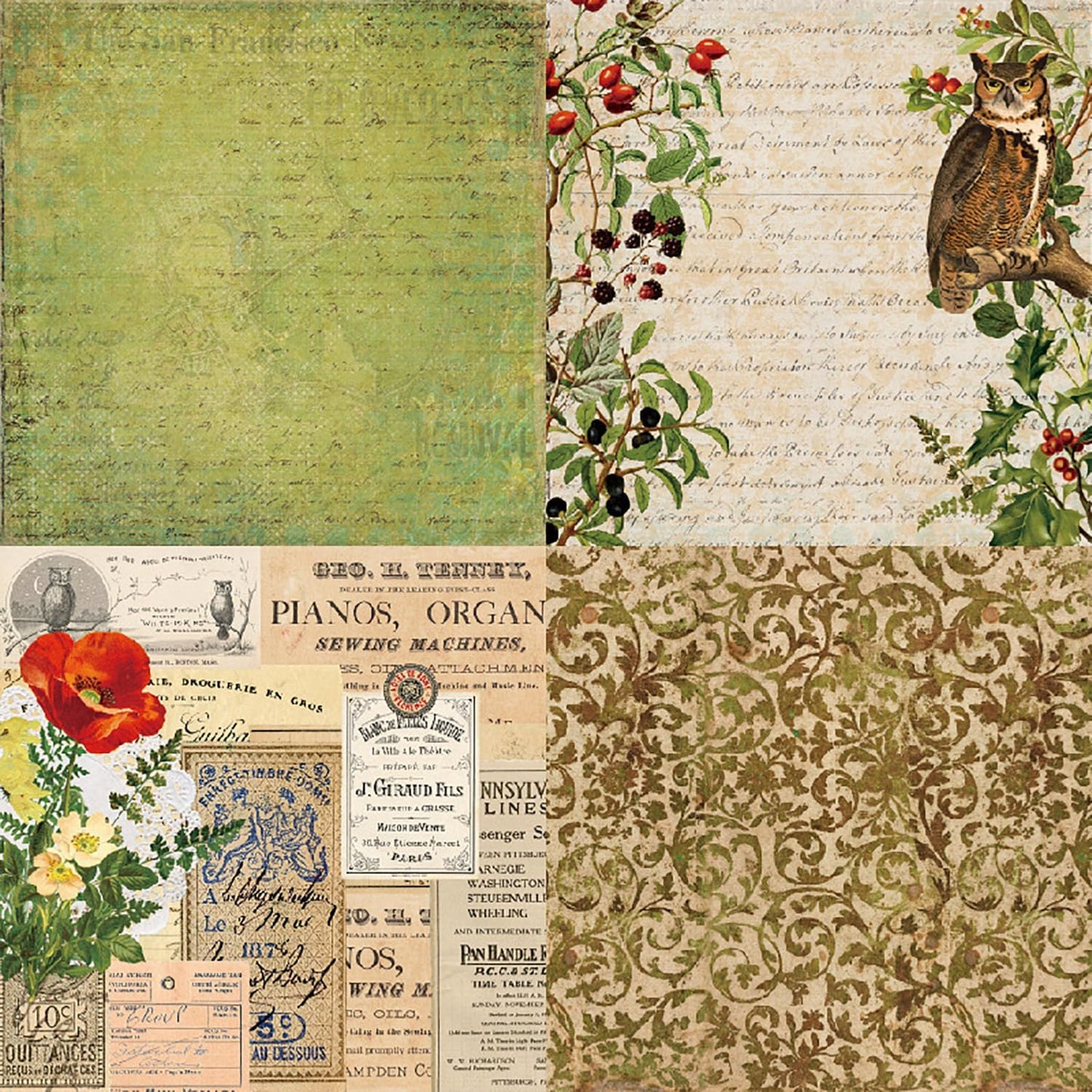 YASMEN Scrapbook Paper Pad 6x6, Vintage Patterned Cardstock, Single-Sided Decopodge, DIY Decorative Craft Paper, Scrapbooking Junk Journal Gift Card Making Supplies - 24 Sheets