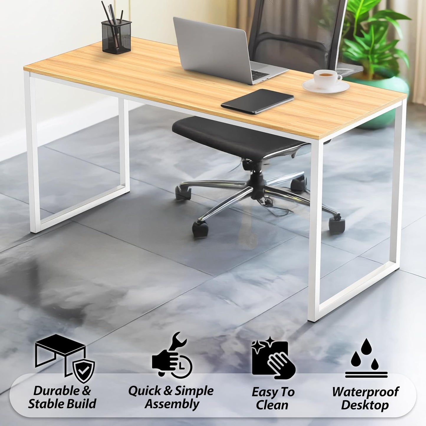 SHW Mission 32-Inch Home Office Computer Desk, Oak