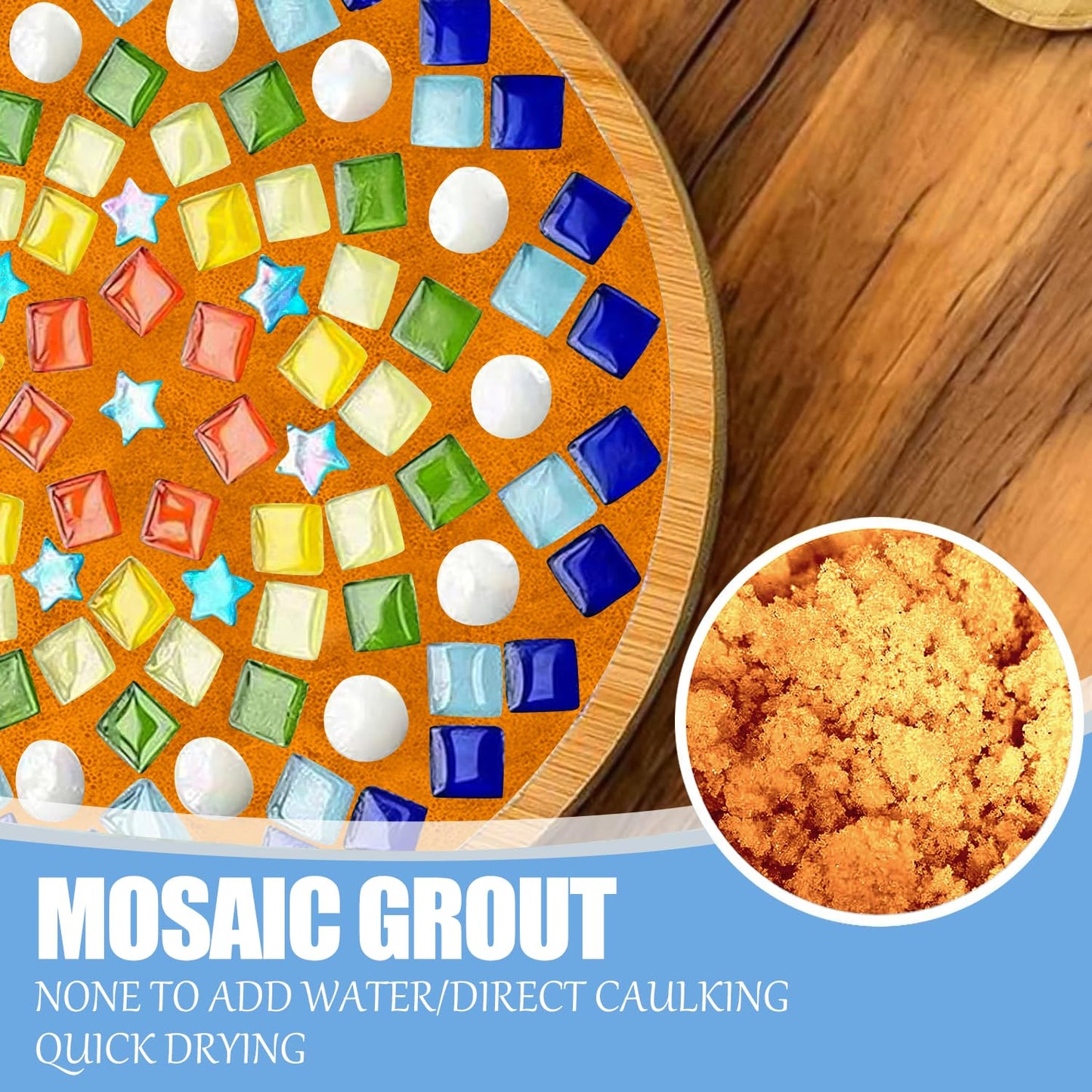 Mosaic Crystal Grout, Mosaics Tile Tools, Mosaic Tile Accessories – Essential for Handmade Grouting and Perfect for DIY Craft Projects (Orange, 8.8oz)