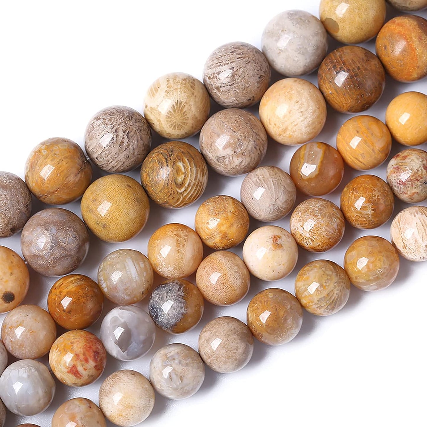 90pcs 4mm Natural Coral Jade Chrysanthemum Stone Beads Round Loose Beads for Jewelry Making,DIY Bracelet Necklace (Chrysanthemum Stone, 4mm)