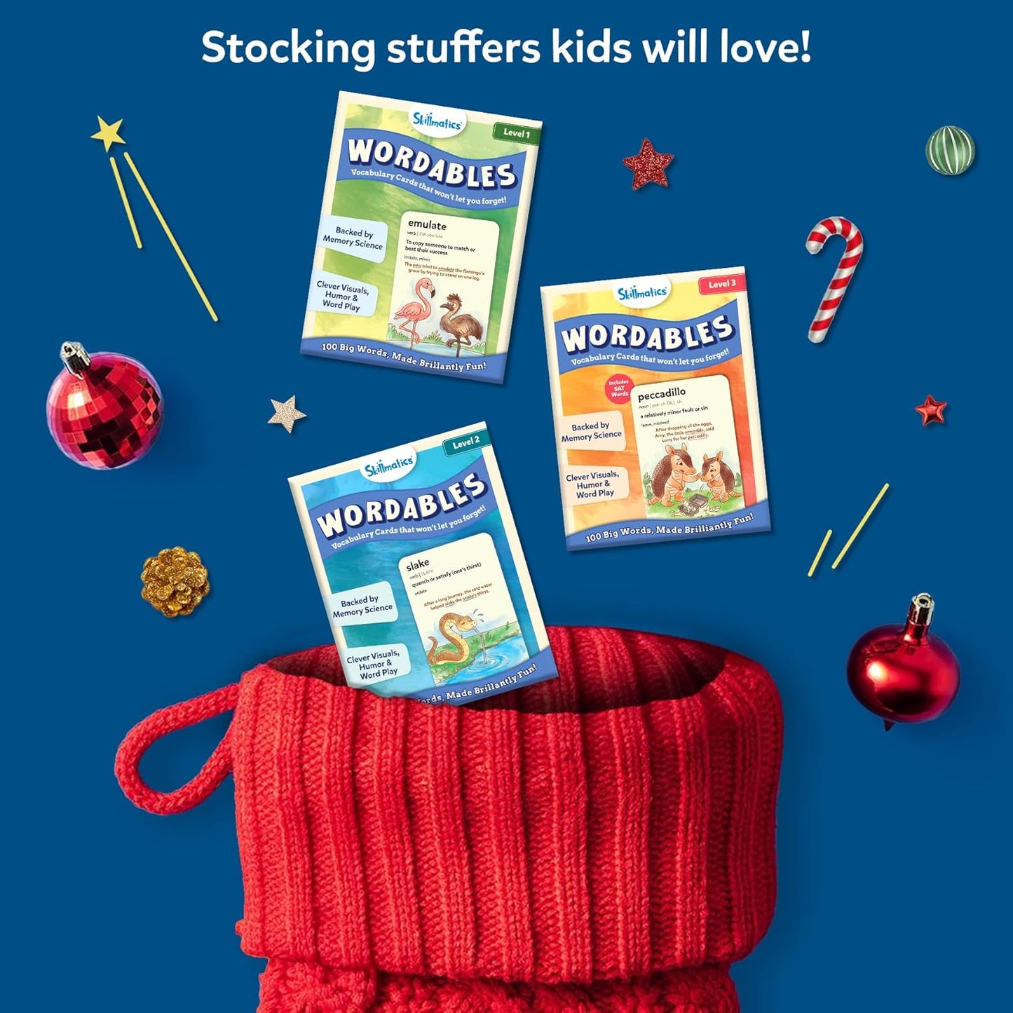 Skillmatics Vocabulary Flash Cards for SAT Prep – Learn 100 Words with Wordplay, Visuals & Soundplay, Study Aid & Educational Gift for Ages 12, 13, 14 & Up, Screen-Free Language Game