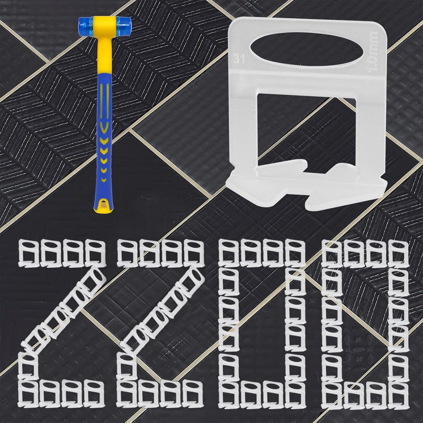2200 Pcs Tile Leveling System Clips 1/8" (3.0mm) for Ceramic Tile and Stone Installation - DIY Tile Leveler Spacers Kit for Perfect Alignment(2200, 1/8)