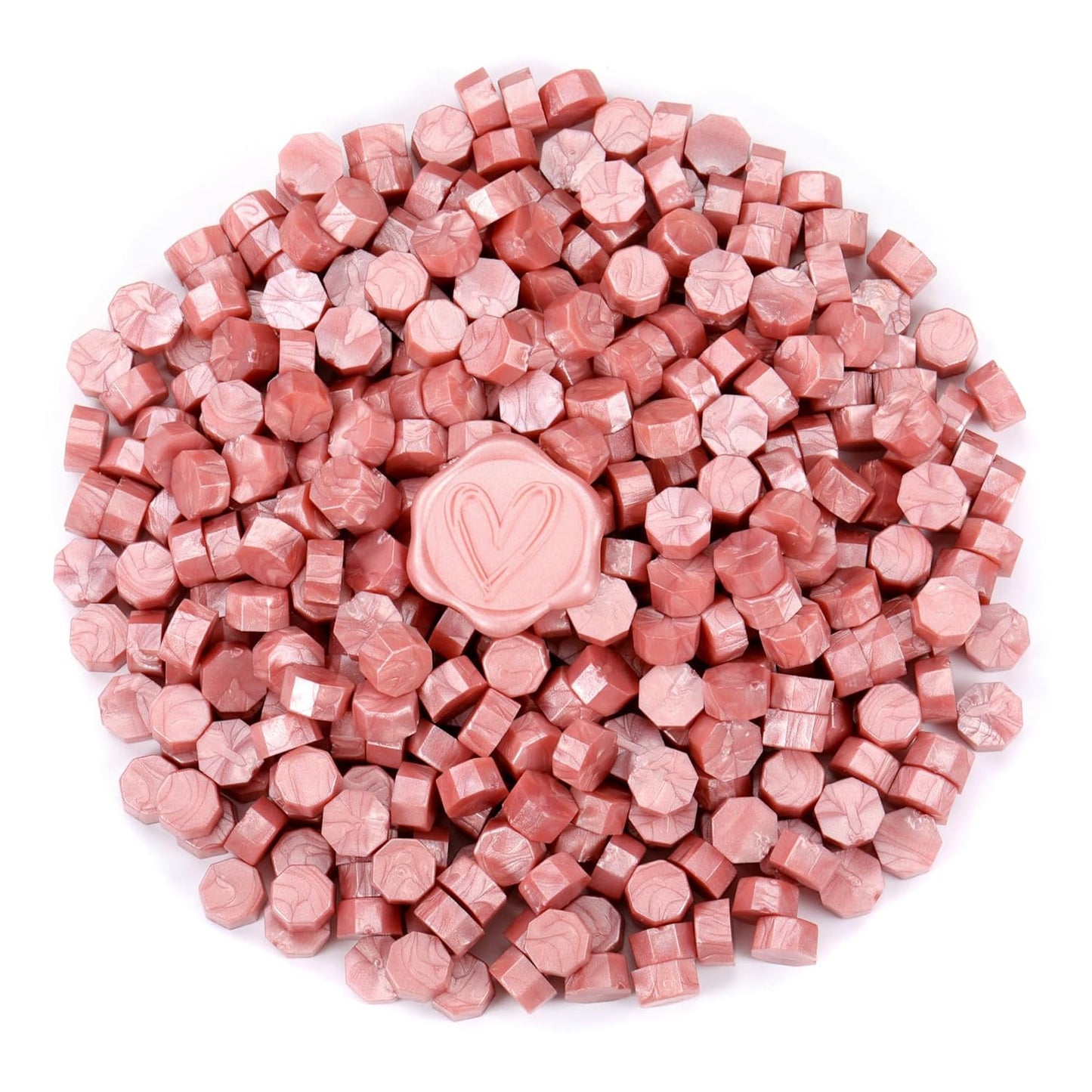 Yoption 360Pcs Rose Gold Sealing Wax Beads with 2 Spoons and 4Pcs Tea Candles for Wax Seal Stamps, Cards, Wedding Invitations, Wine Packaging, Gift Wrap, Envelopes