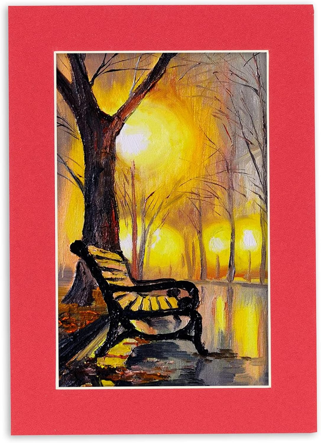 8x10 Mat Bevel Cut for 5.5x8.5 Photos - Acid Free Cardinal Red Precut Matboard - For Pictures, Photos, Framing - 4-ply Thickness