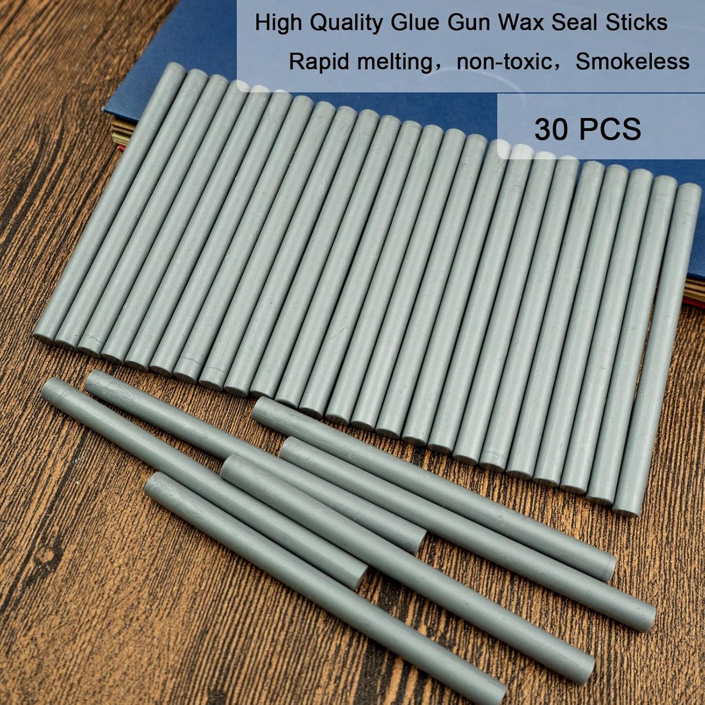 Wax Seal Stick, Ioggtser 30PCS Mini Glue Gun Wax Seal Stick for Wax Seal Stamp, Sealing Wax Sticks for Wedding Invitations, Cards, Envelopes (Silver)