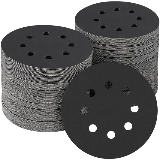 100PCS 5 inch Silicon Carbide Sanding Discs 600 Grit, Wet Dry Orbital 5 Sander Hook and Loop Sandpaper Disc, Best for Metal,Automotive,Wood Polishing