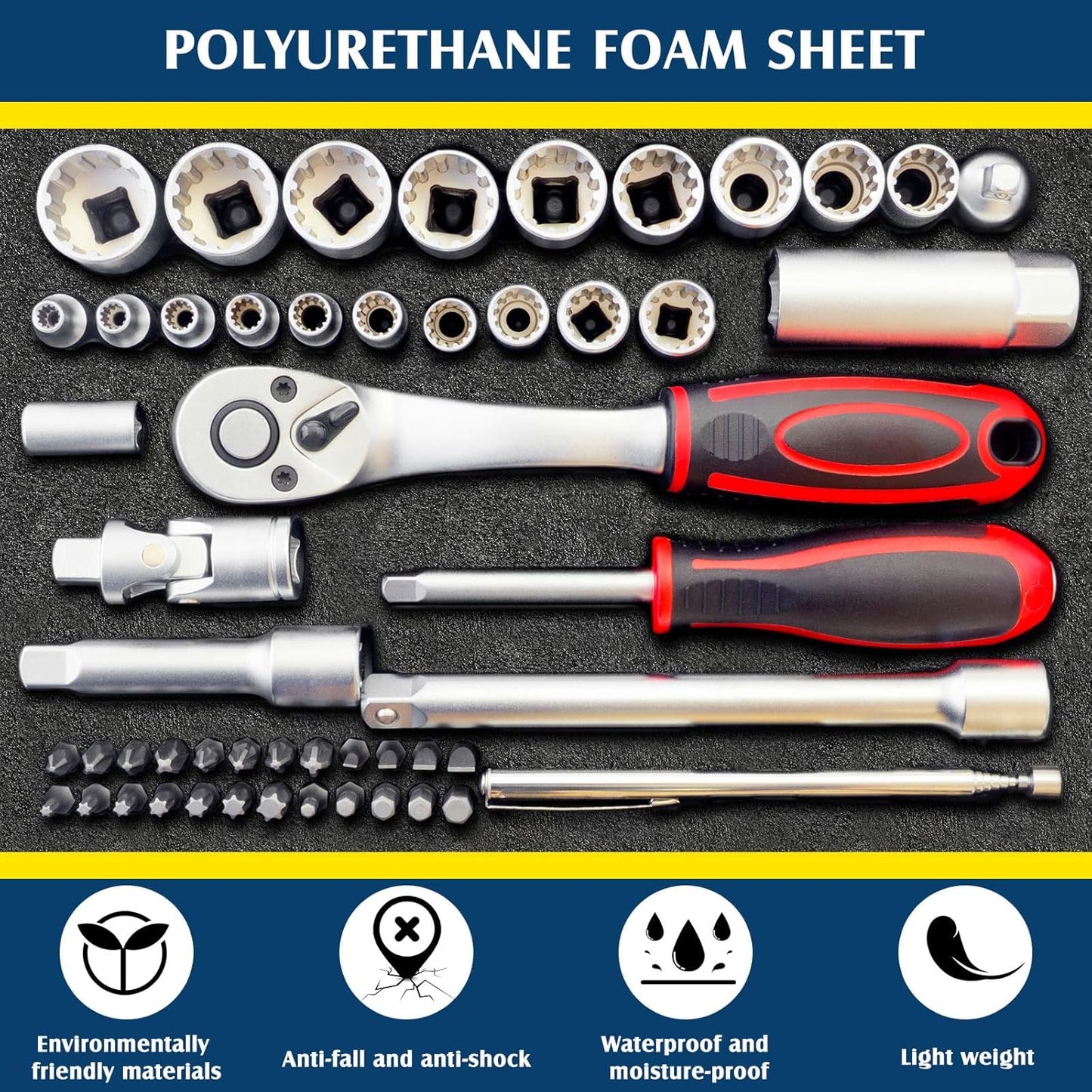 4 Pcs Polyethylene Foam Sheet Apart Insert Pad Cushion Foam Packing Cuttable Craft for Toolbox Case Storage Camera DIY Crafts Projects Organization (54 x 16 x 1 Inch)