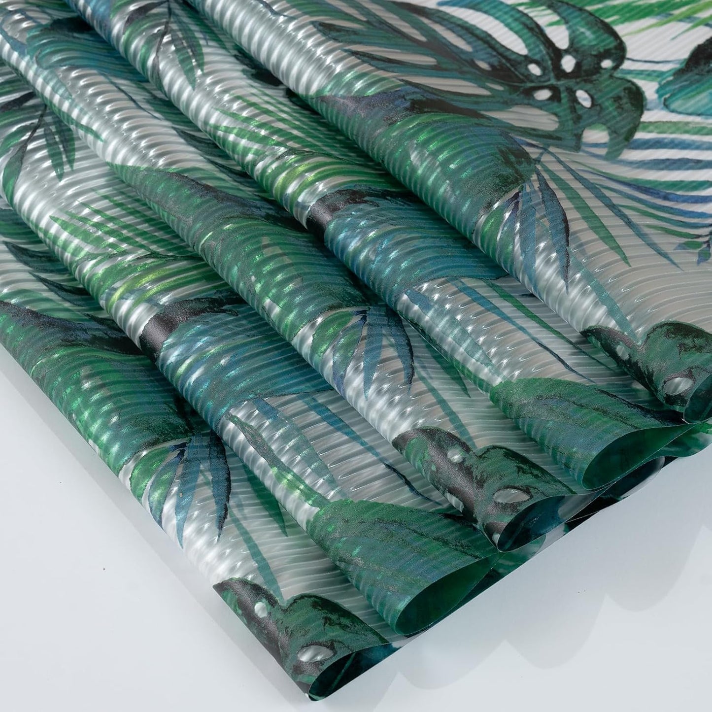 DKTIE Nature Pattern Rainbow Window Film Decorative Stained Glass Window Film Static Cling Films Easy Apply Removable Comes with Tools (U560-Reeded Glass, 35.4" x 118.1")