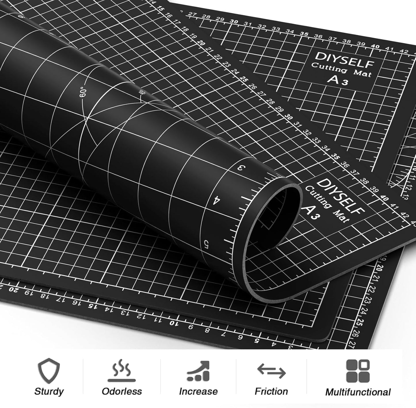 DIYSELF Cutting Mat 8in×6in, Self Healing Cutting Mat, A5 Rotary Cutting Mats for Crafts Sewing Hobby Fabric Project, 5-Ply Craft Cutting Board Double Sided, Craft Mat for Quilting