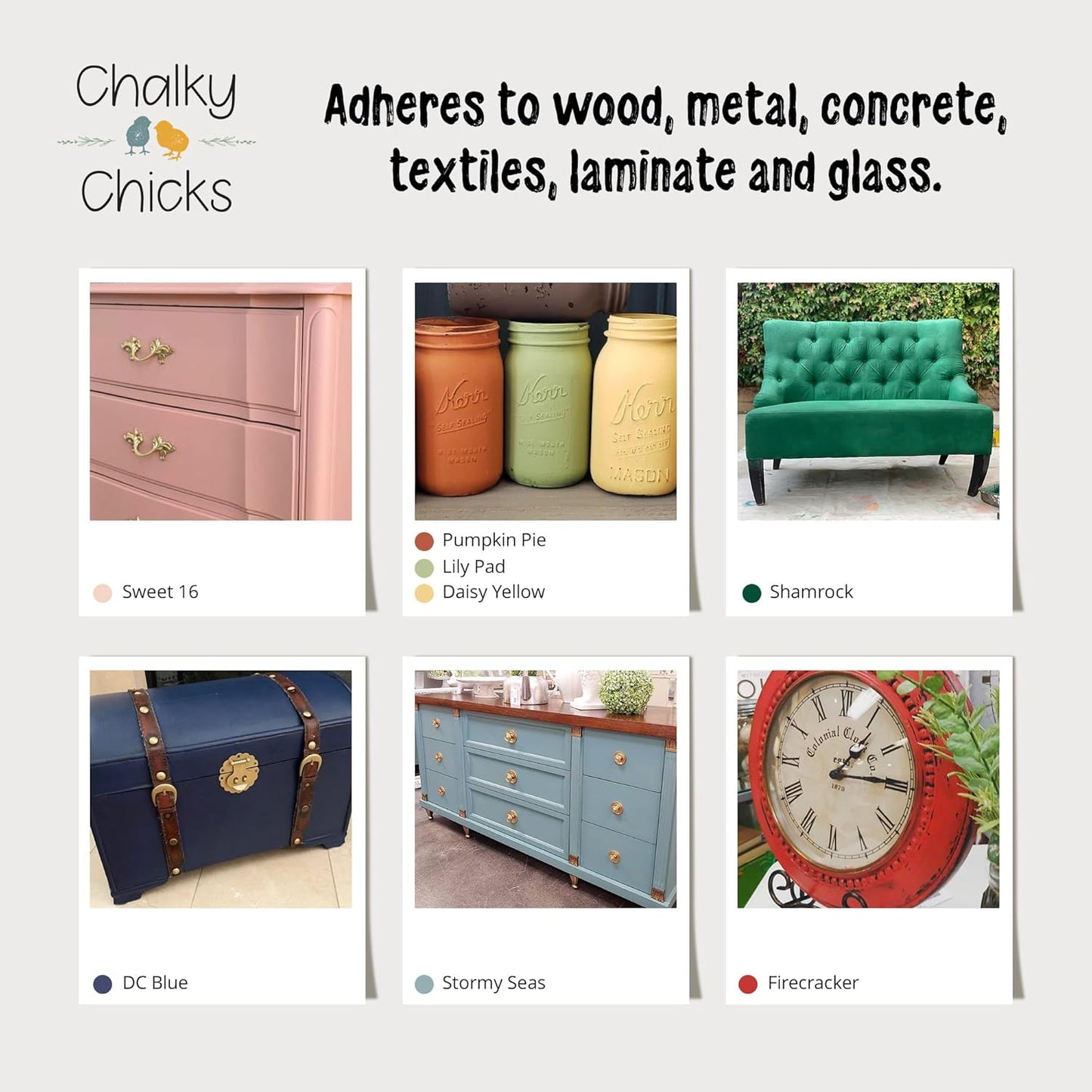 Chalky Chicks All-in-One Chalk Paint for Furniture or Cabinet - 32 Fl Oz - Matte Finish Cenote (Teal Blue) for Metal, Wood Furniture Paint - No Sanding All-in-One for Home Decor & Crafts, USA Made