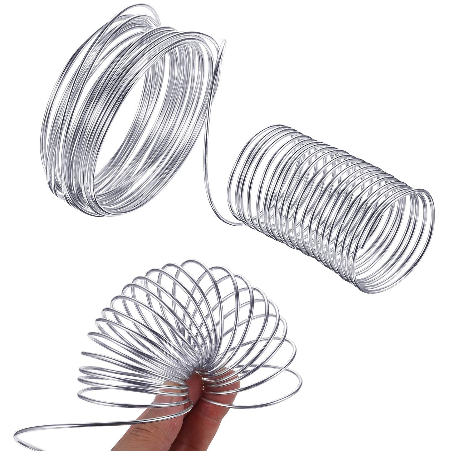 TecUnite Aluminum Craft Wire for Sculpting Bendable Metal Beading Wire for DIY Jewelry Making (1 Roll,Silver,30.4 m x 1 mm)