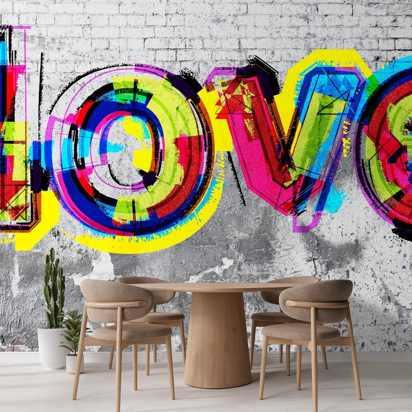 wall26 Colorful Graffiti Large Wall Mural, Removable Peel and Stick Wallpaper, Home Decor - 108x144 inches