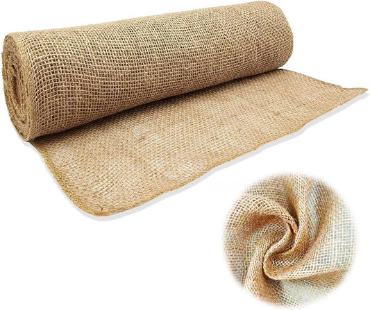40InX50FT Burlap Rolls Multipurpose Jute Burlap Fabric for Garden Tree Wrap Outdoor Weed Barrier Protection for Plant Shrubs DIY Craft Projects and Party Decor