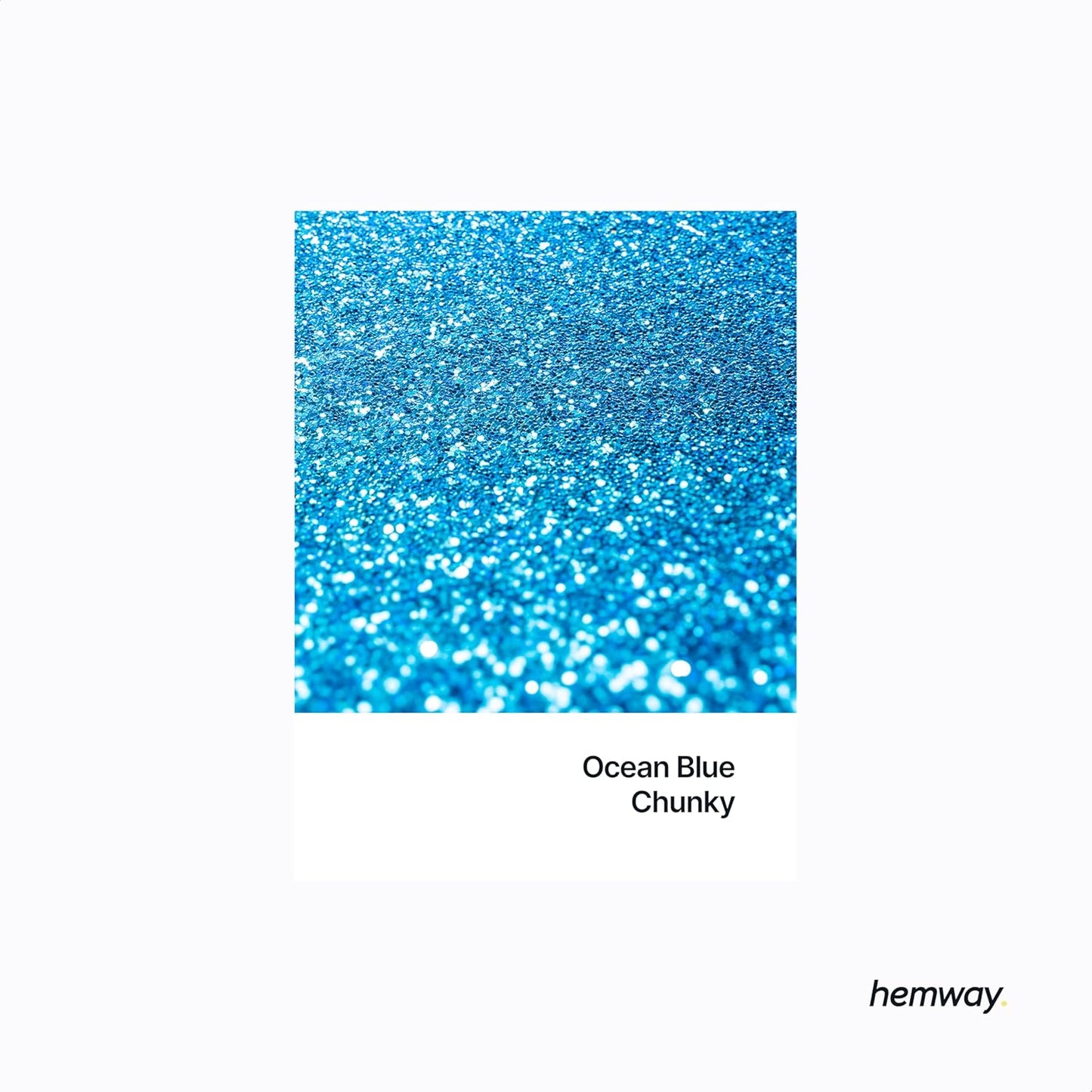 Hemway Polyurethane & Epoxy Resin Glitter 100g / 3.5oz Metallic Crystal Flake Additive for Flooring Jewelry Tumblers Glass Pigment - Chunky (1/40" 0.025" 0.6mm) - Ocean Blue