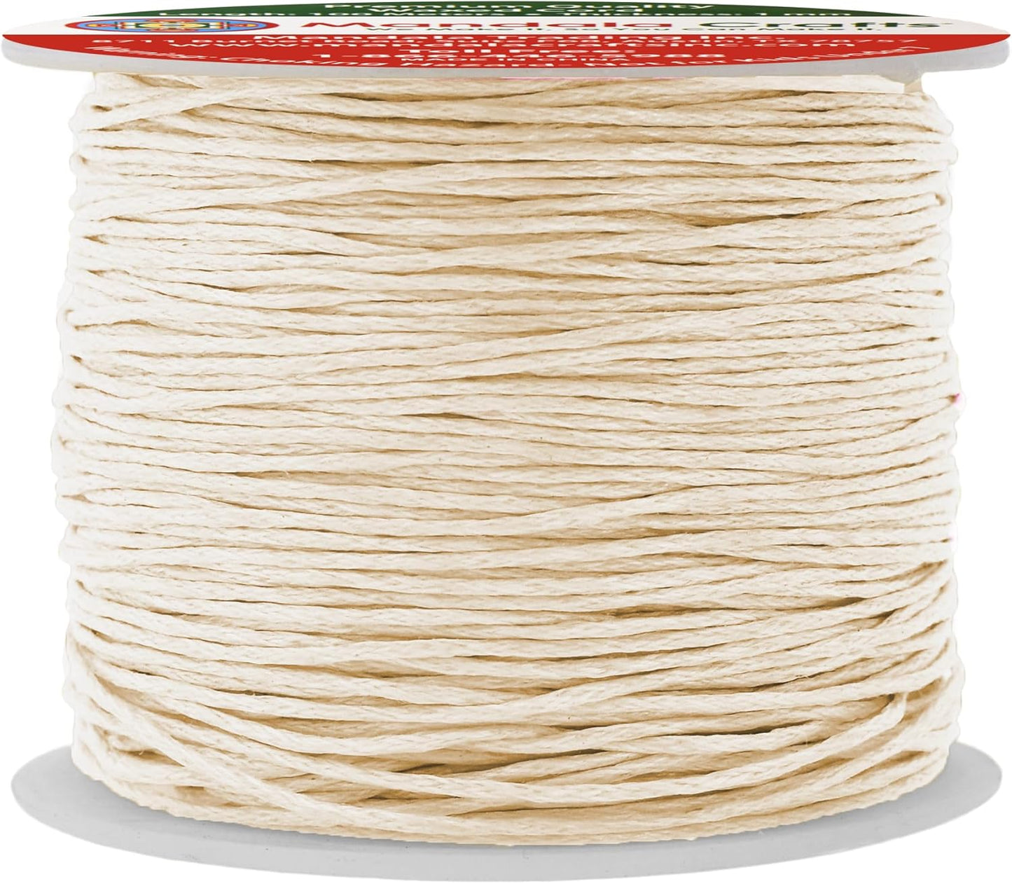 Mandala Crafts 1mm 109 Yards Cream Cotton Waxed Cord for Jewelry Making Bracelet Cord Waxed String - Beading String Thread Jewelry Cords for Necklaces String