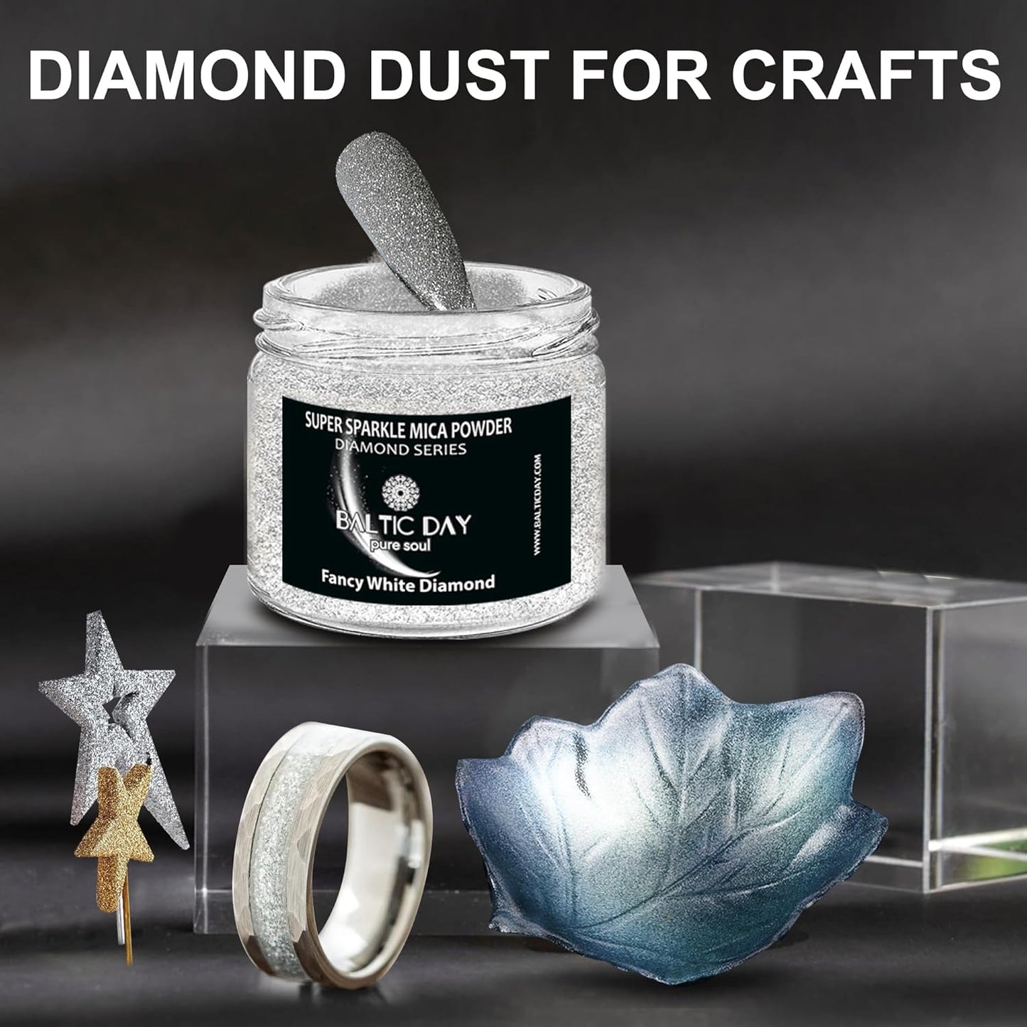 Sparkle Mica Powder [ Diamond Ruby Red ] - Red Glitter Mica Powder - Red Resin Glitter for Epoxy Resin - Shimmer Pigment - Diamond Dust for Candles
