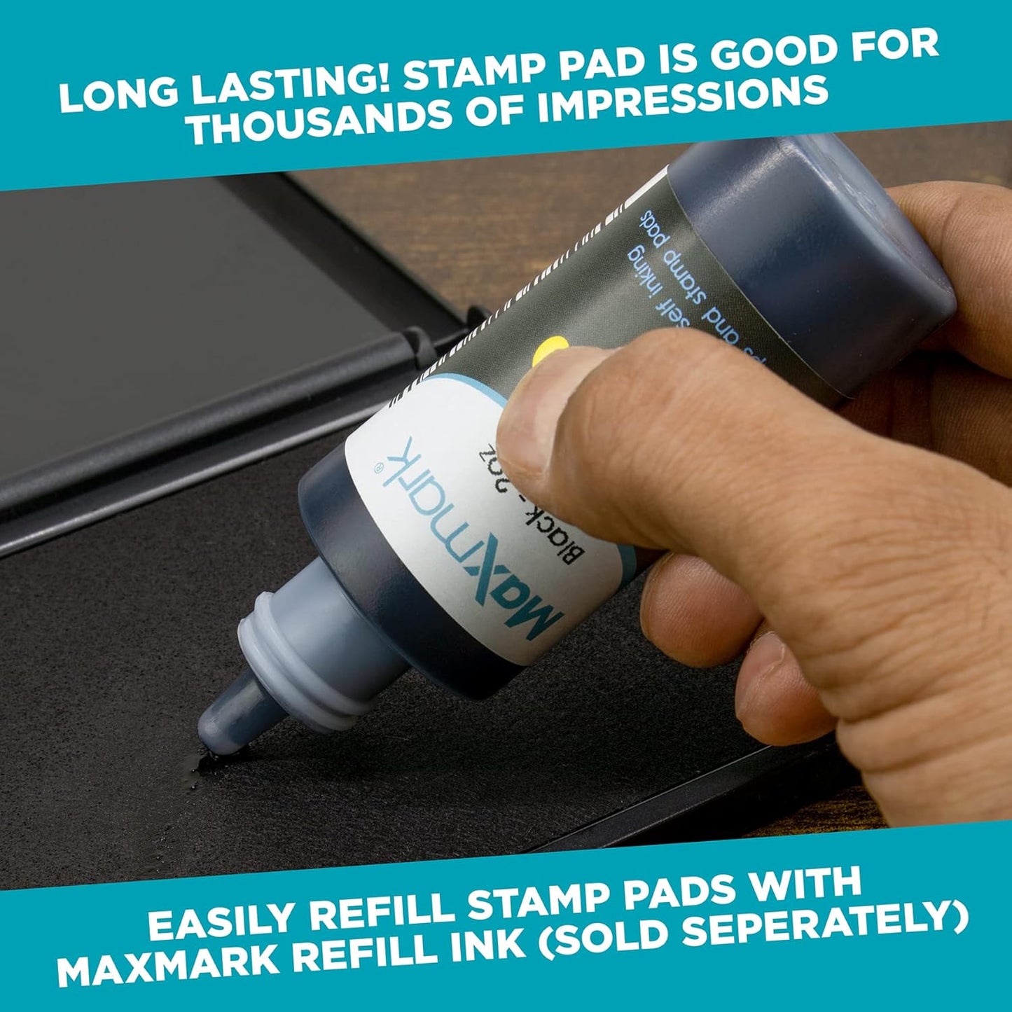 MaxMark Large Dry Stamp Pad - 4-1/4" by 7-1/4" - Premium Quality Felt Pad