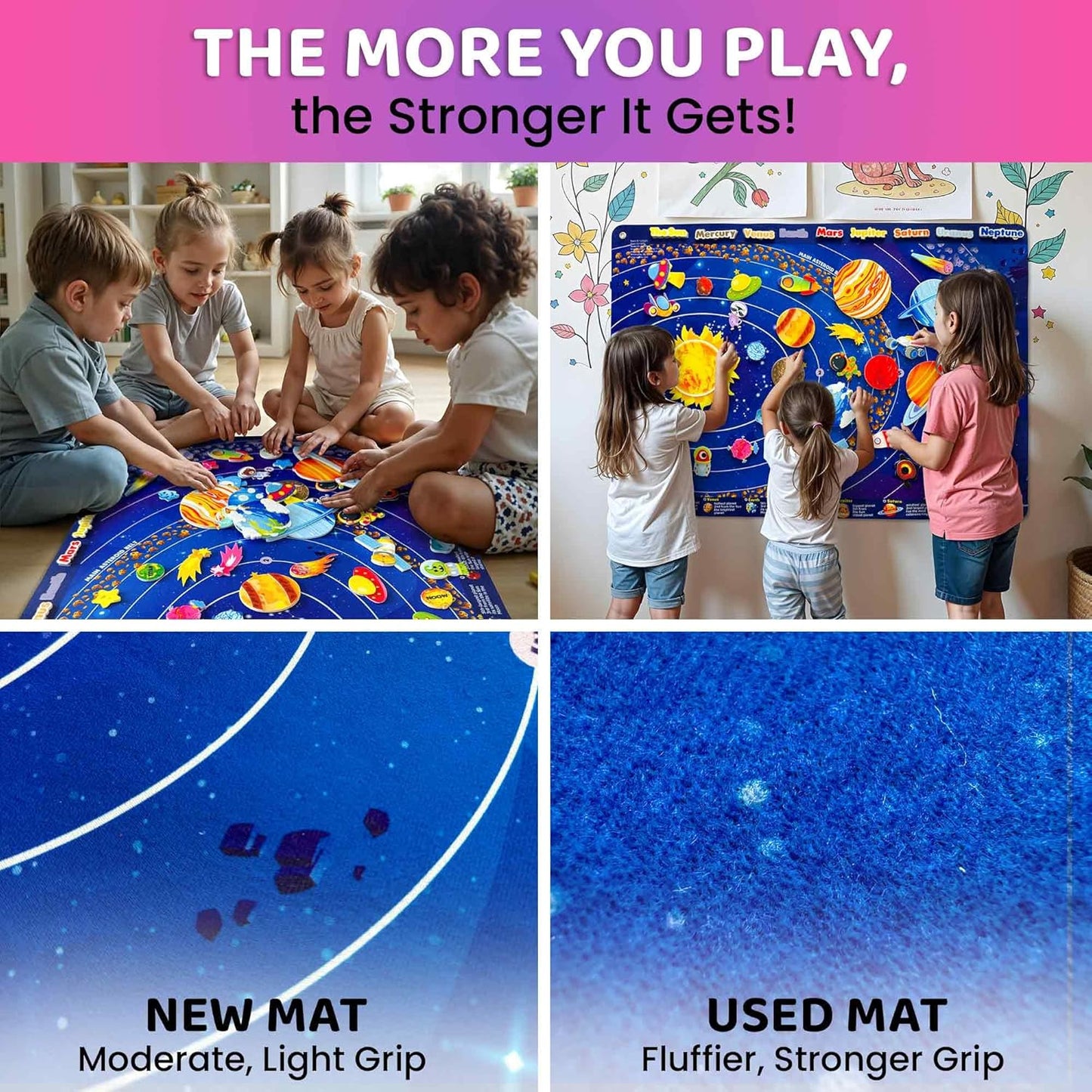 QUOKKA Space Felt Board for Kids 3-5 Years Old - Social Emotional Preschool Learning Activities for Ages 3-5 - Educational Flannel Toy Speech Therapy Gift