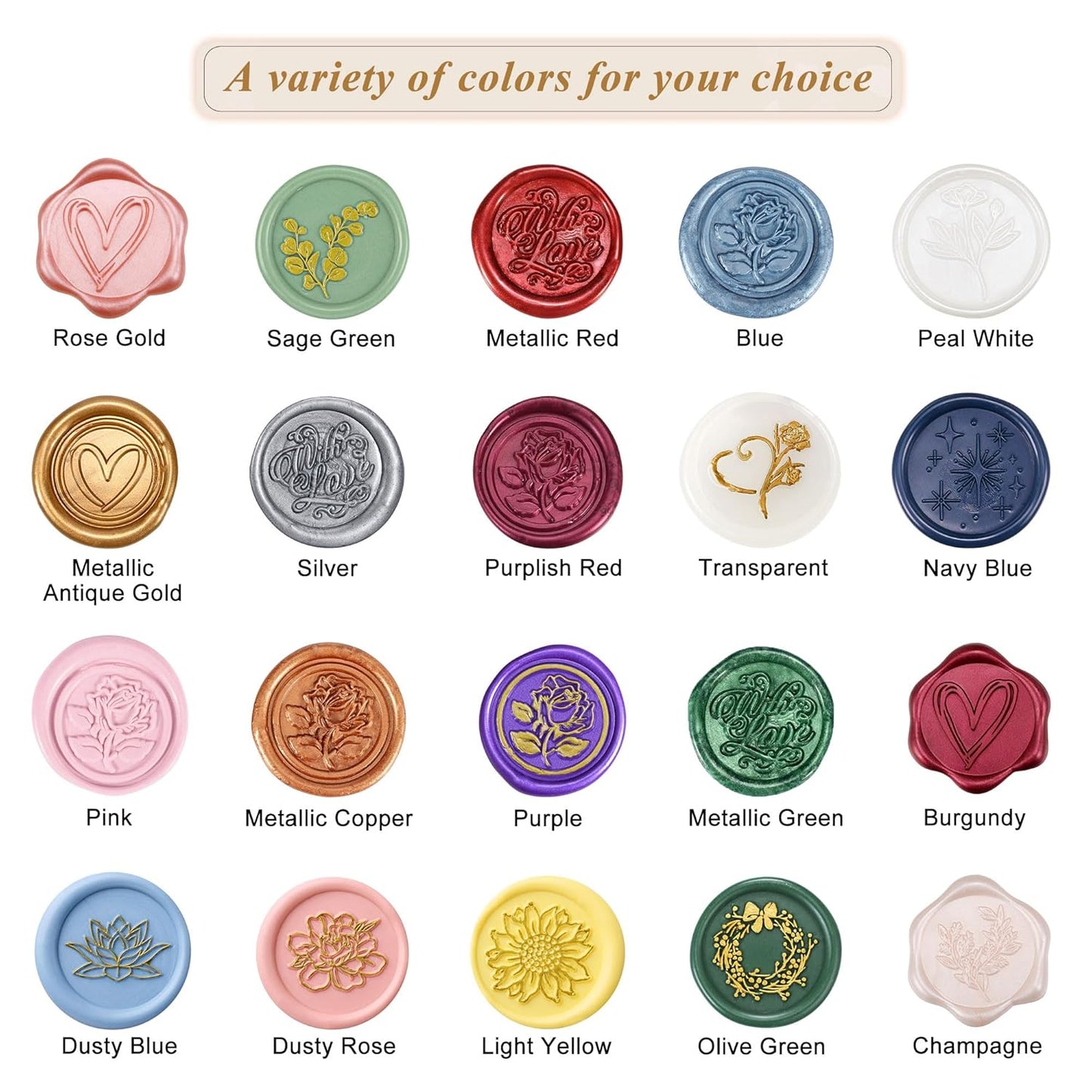 Yoption 360Pcs Navy Blue Sealing Wax Beads with 2 Spoons and 4 Tea Candles for Wax Seal Stamps, Cards, Wedding Invitations, Wine Packaging, Gift Wrap, Envelopes