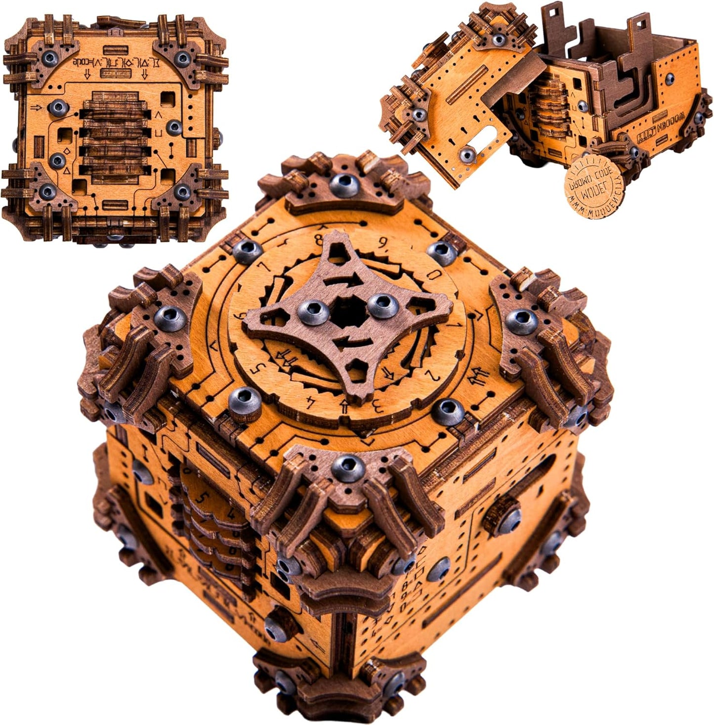 WOODEN.CITY Tesseract's Secret - Wooden Puzzle Box for Adults - 3D Brain Teaser Puzzle Kit - Escape Room in a Box Challenge - Unique Gift for Men & Women - Made in EU