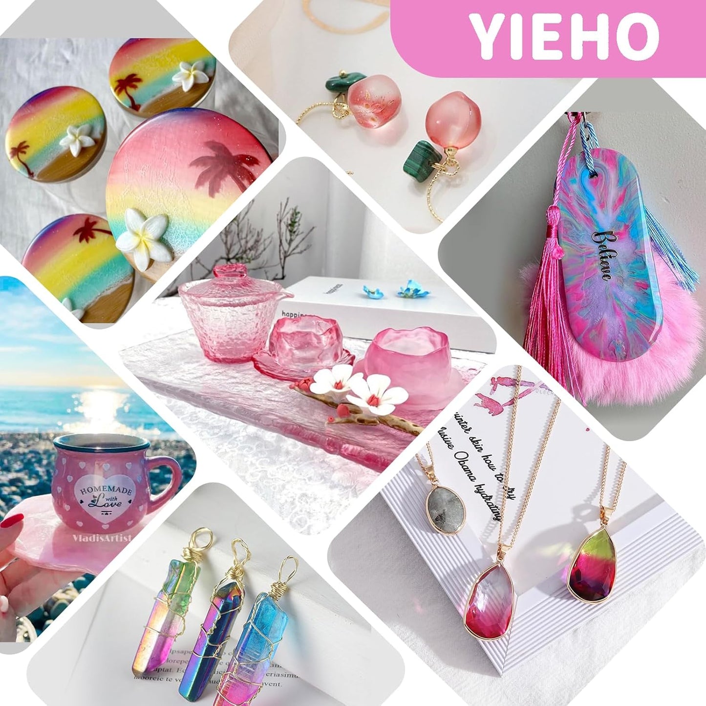 UV Resin 500g -Bulk Upgraded Crystal Clear Hard UV Fast Curing Epoxy Resin Supplies for Craft Jewelry Making