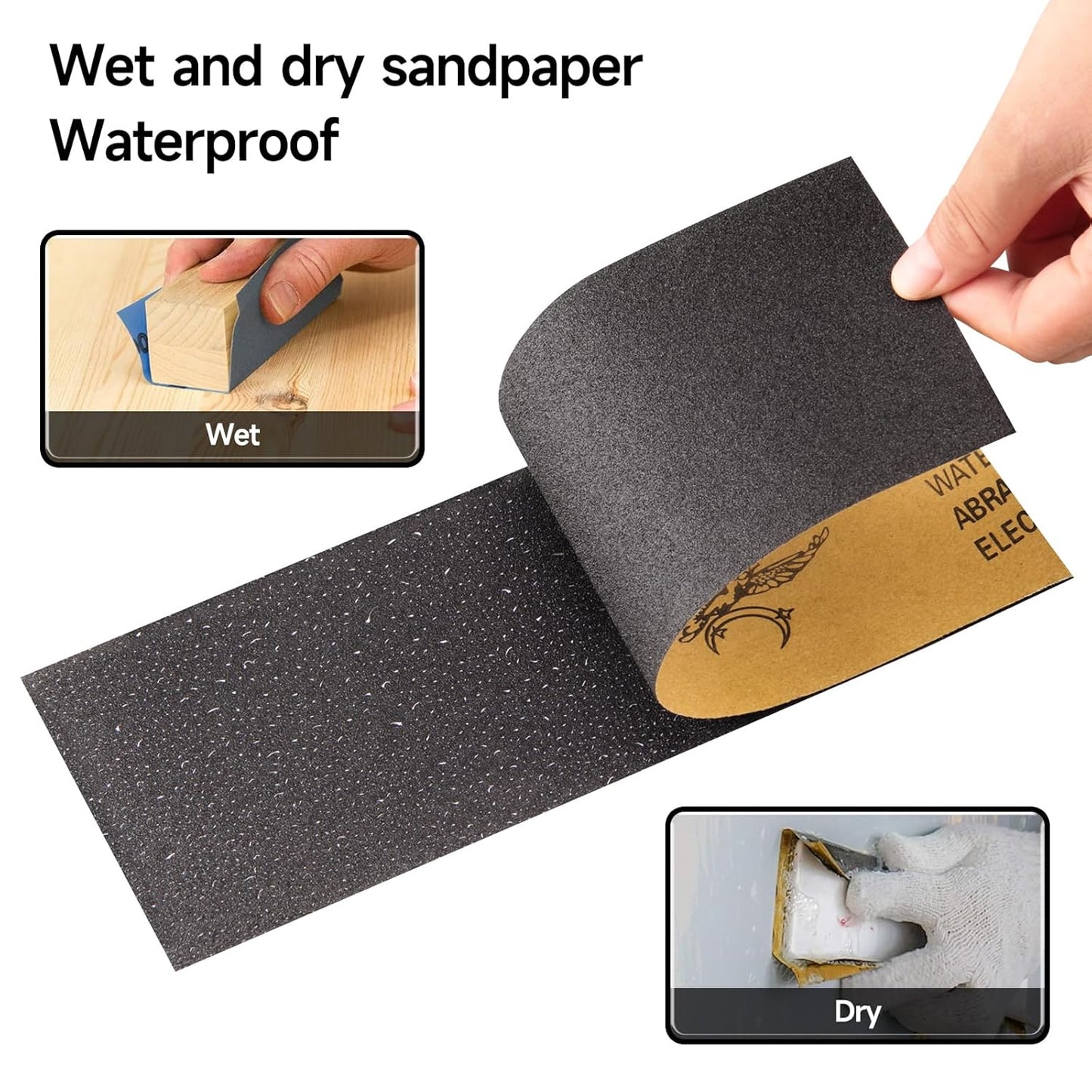 Sandpaper 400 Grit, Wet Dry Sanding Sheets 9 x 3.6 Inch for Wood Furniture Finishing, Metal Sanding and Automotive Polishing,21 -Sheet