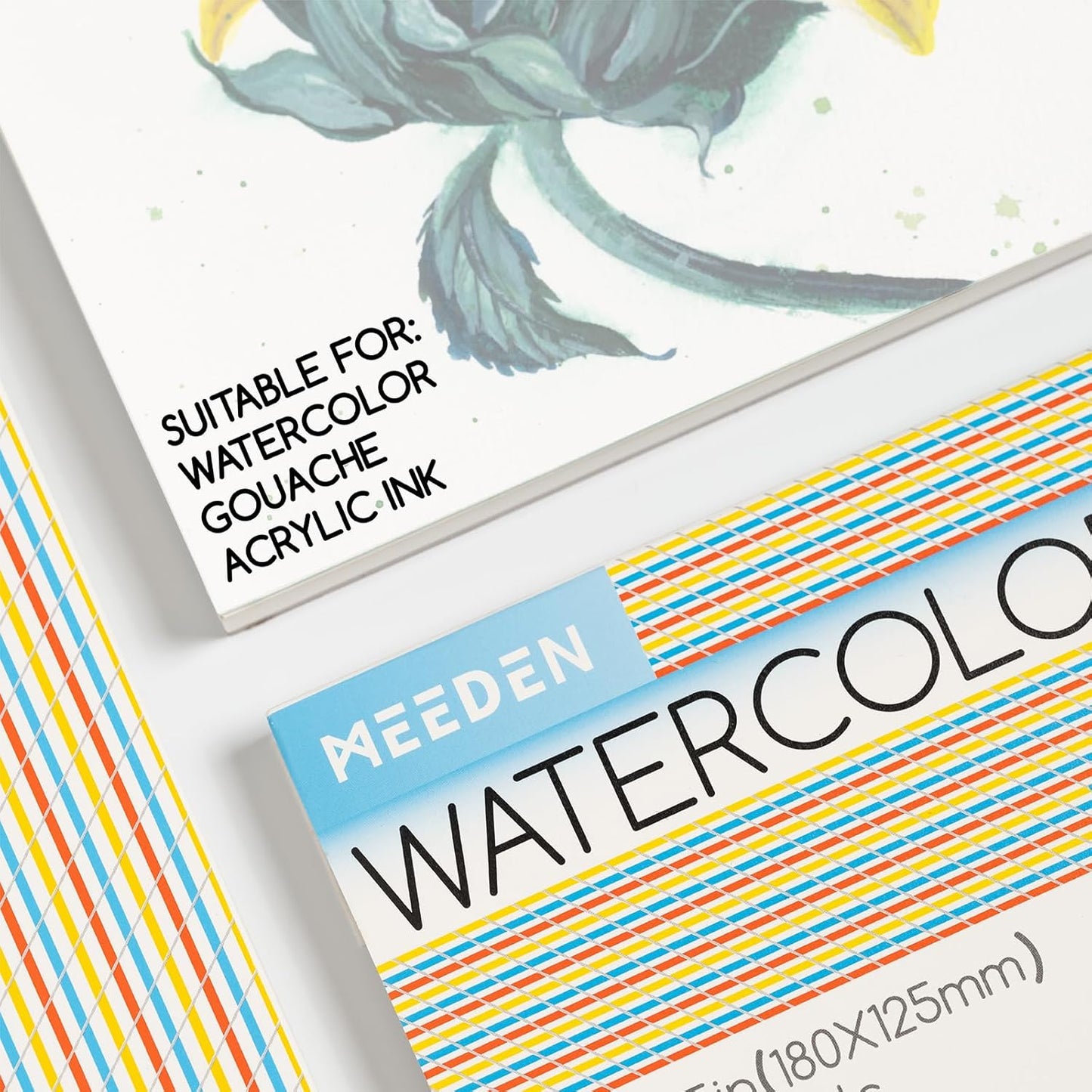 MEEDEN Watercolor Paper Block - 100% Cotton Watercolor Paper Pad of 20 Sheets, 140lb/300gsm, Acid-Free Art Paper for Watercolor Gouache Ink and More, 15" x 10" Hot Press