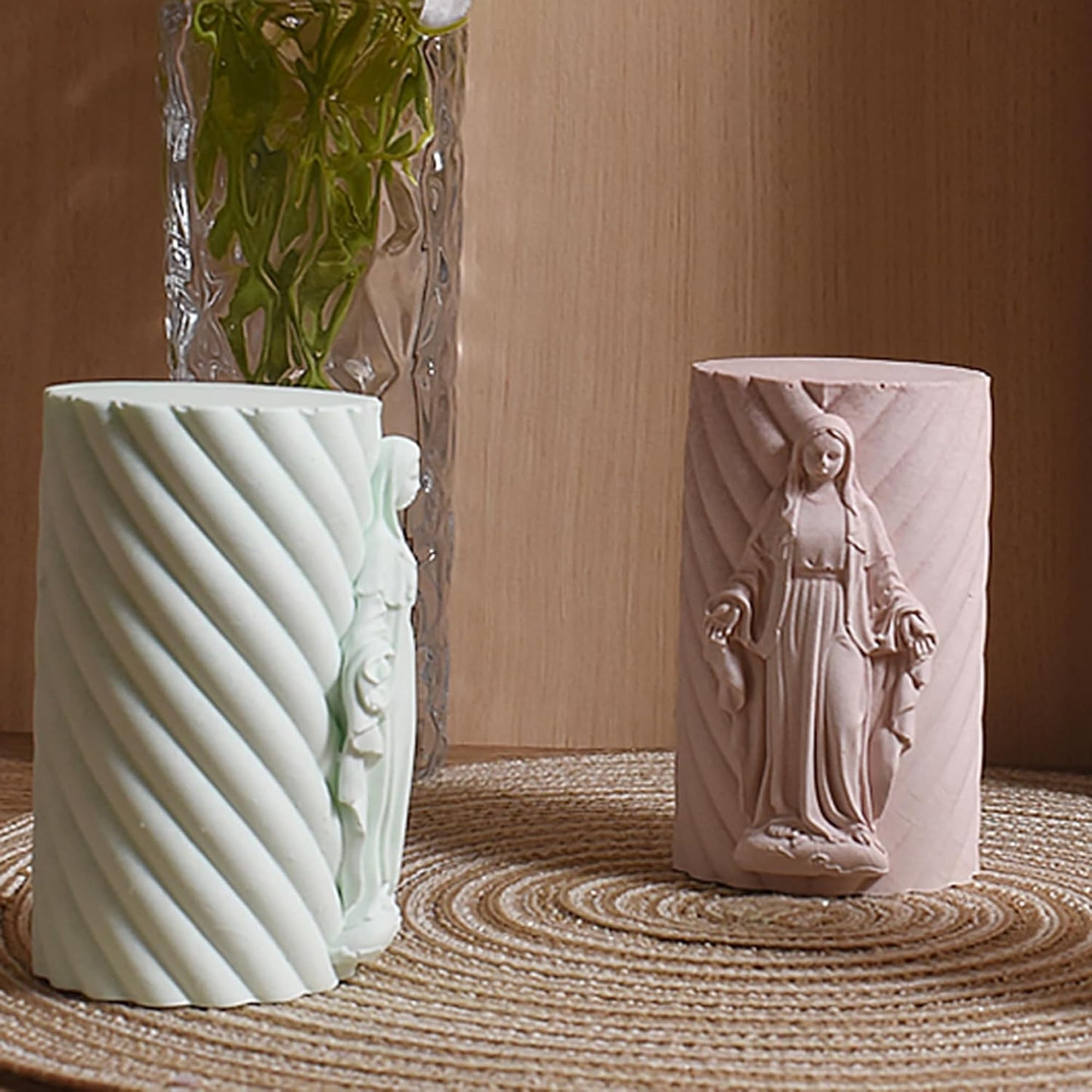 Religion Cylinder Nativity Jesus Angel Soap Resin Casting 3D Nativity Scene Candle Making Molds