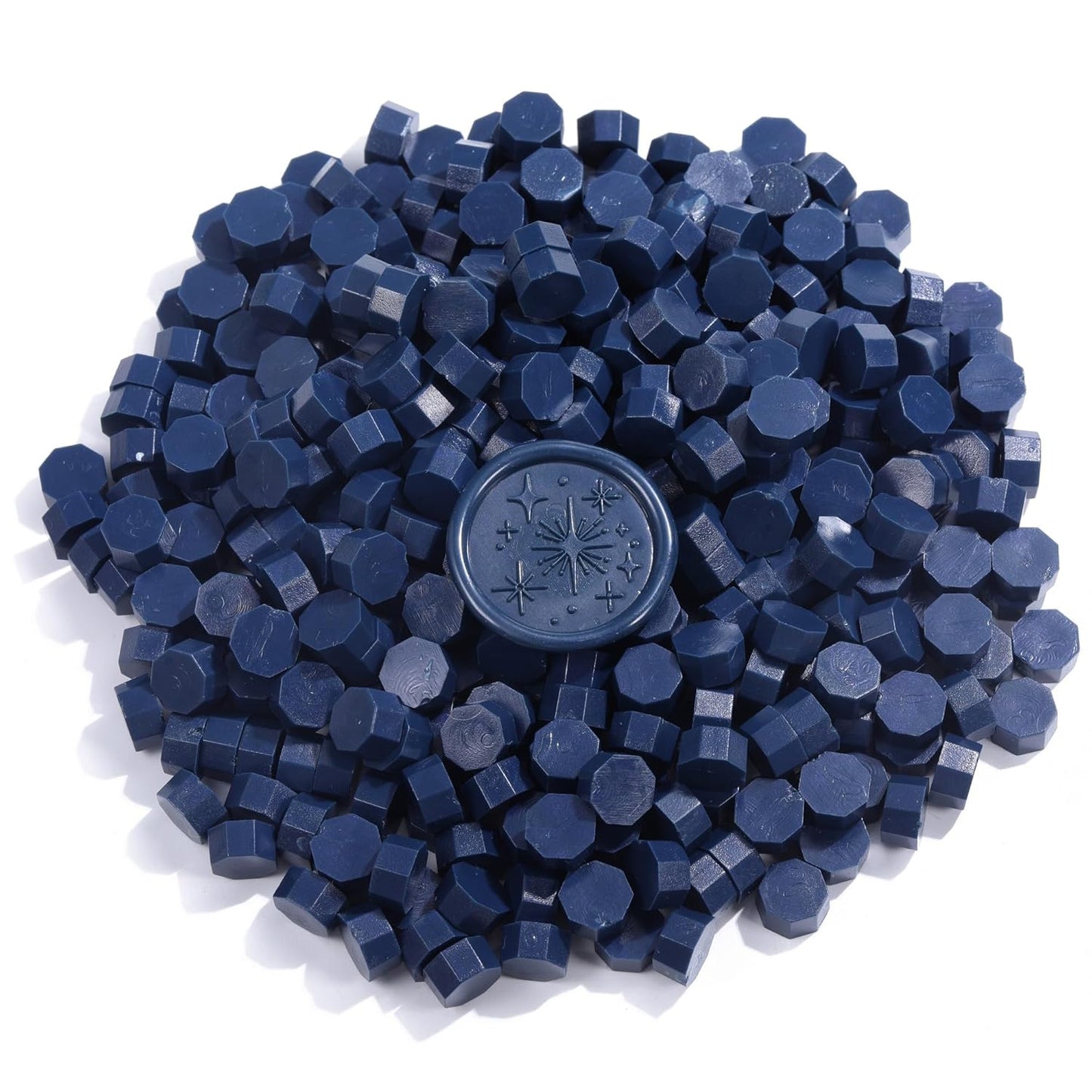 Yoption 360Pcs Navy Blue Sealing Wax Beads with 2 Spoons and 4 Tea Candles for Wax Seal Stamps, Cards, Wedding Invitations, Wine Packaging, Gift Wrap, Envelopes