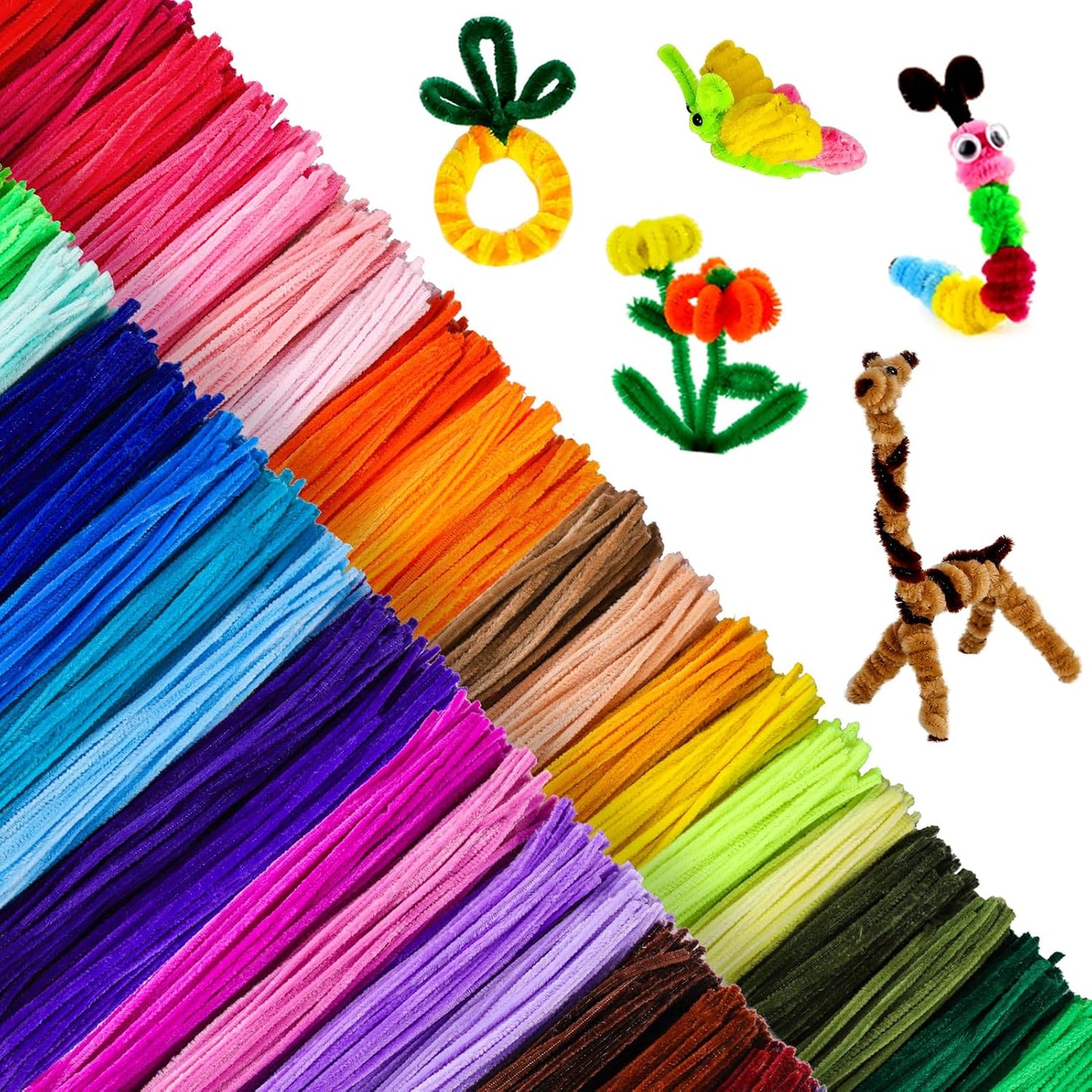 Caydo 360 Pieces Pipe Cleaners 40 Assorted Colored Chenille Stems for Art and Crafts, Children’s Craft Supplies (6 mm x 12 inch)