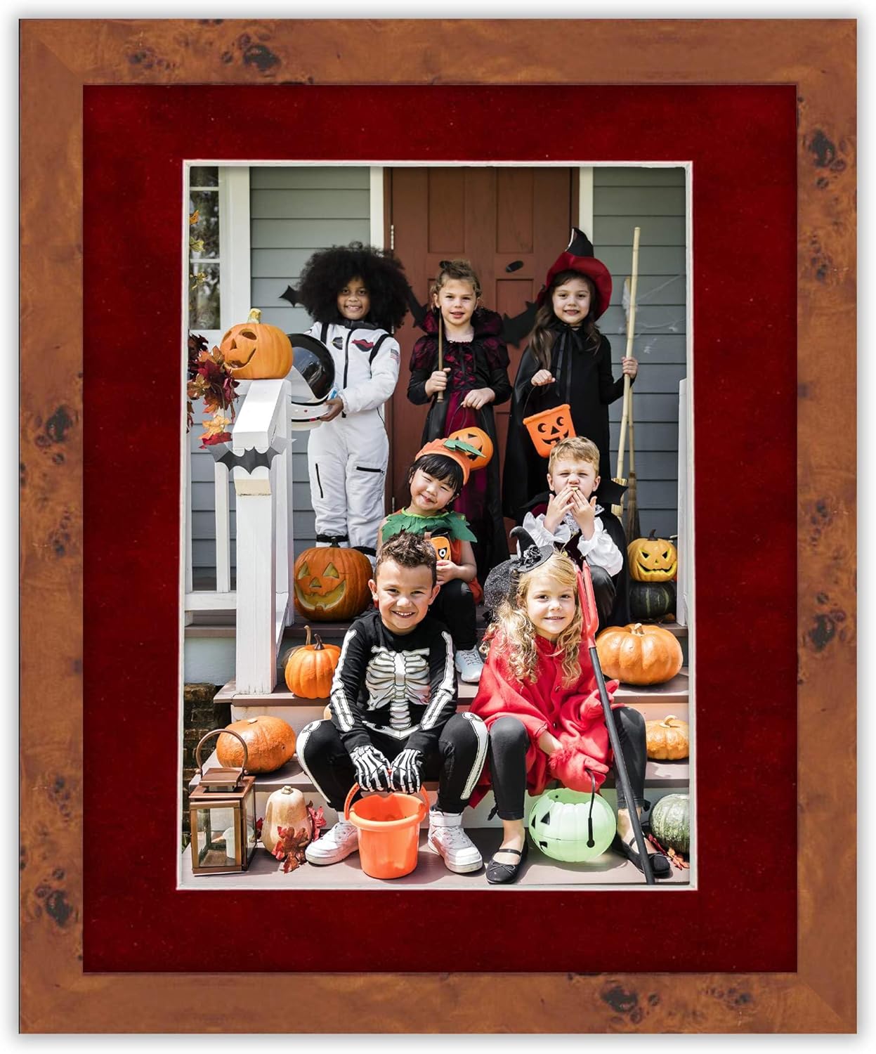 8x10 Mat Bevel Cut for 5x8 Photos - Acid Free Bright Red Suede Precut Matboard - For Pictures, Photos, Framing - 4-ply Thickness