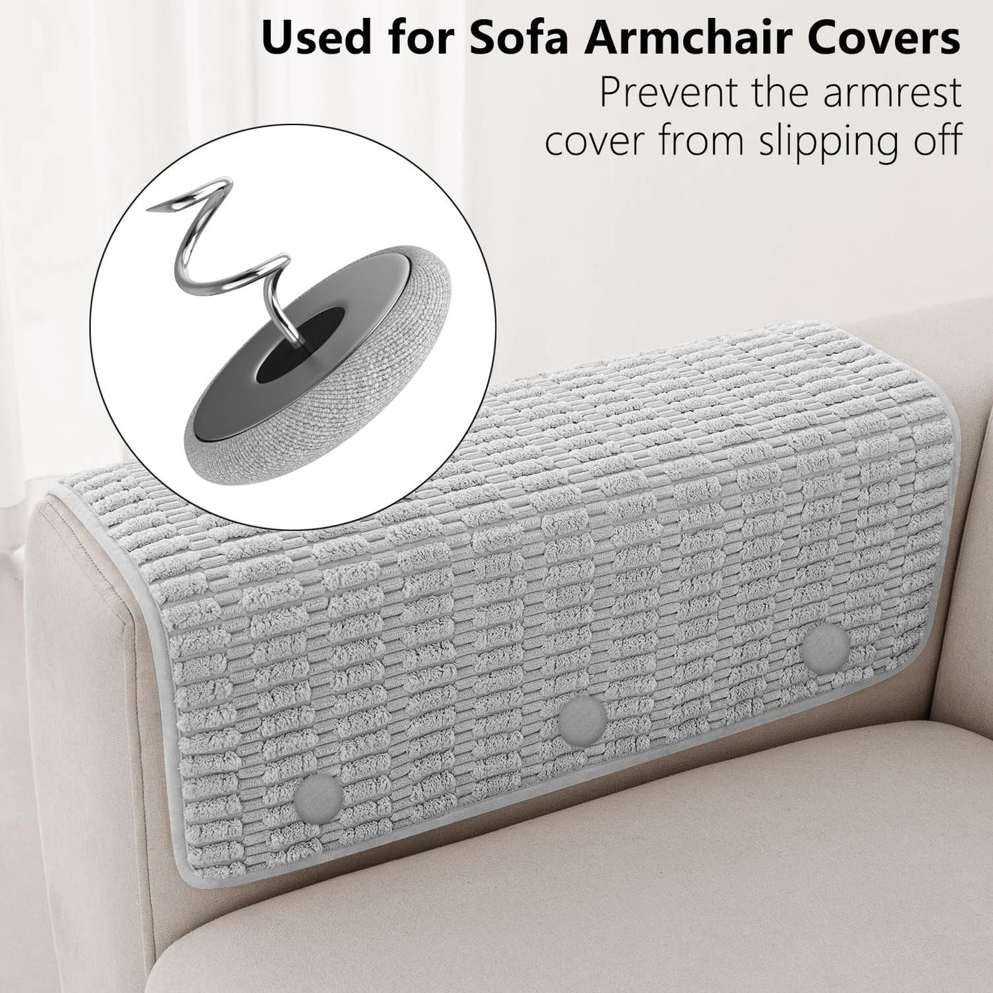 Linen Fabric-Covered Twist Pins - 8 Colors Upholstery Pins & Bed Skirt Pins -Used to Secure Sofa Cushion, Armrest Covers, Furniture & Bed Skir(12, Light Gray)