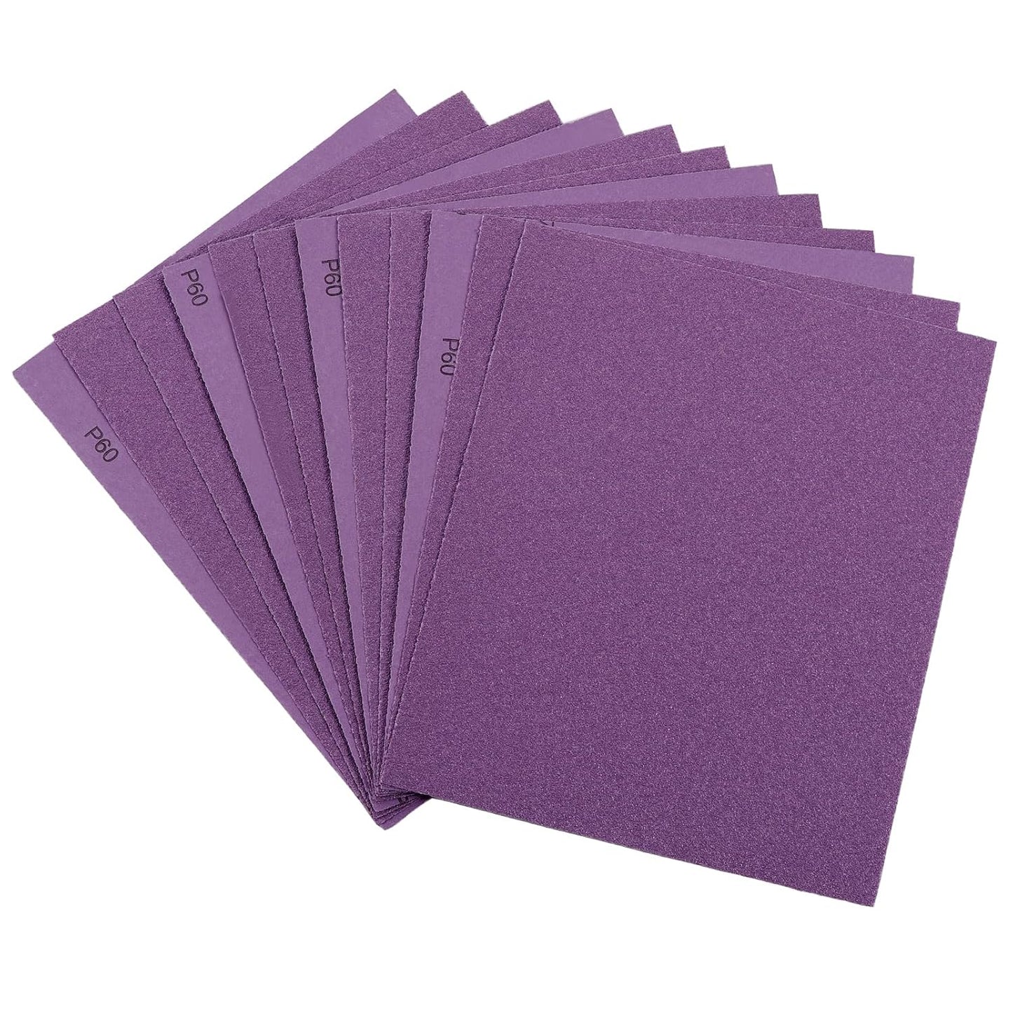 Sandpaper 60 Grit, Wet Dry Sanding Sheets 9 x 11 Inch, Advanced White Fused Alumina Abrasive Sander Paper for Wood Furniture Finishing, Metal Sanding, Automotive Polishing, Purple,12-Sheets