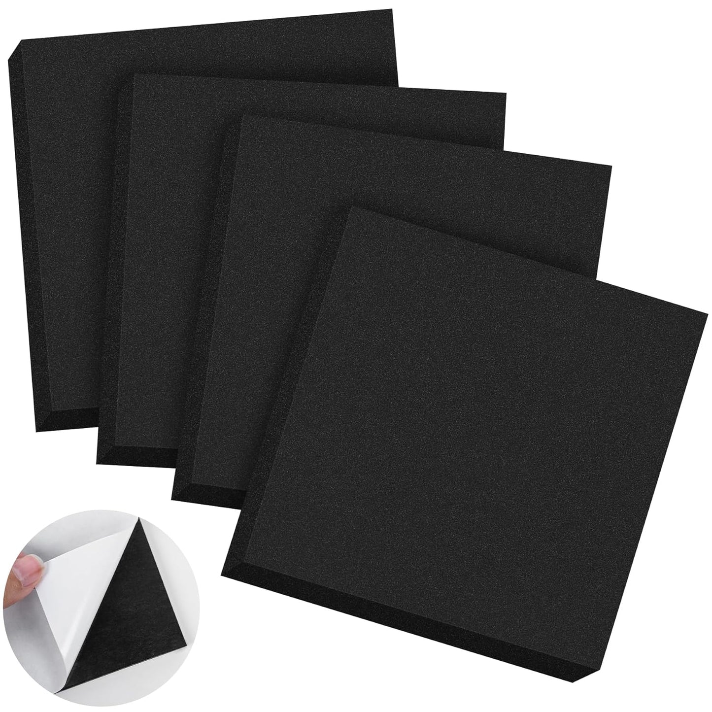 ToLanbbt 4 PCS Adhesive Foam Padding Sheets Closed Cell Neoprene Foam Sheet 3/4" Thick, 12" x 12" Self Stick Insulation Anti Vibration Pads Anti-Slip for Furniture, Cars, Speakers, DIY