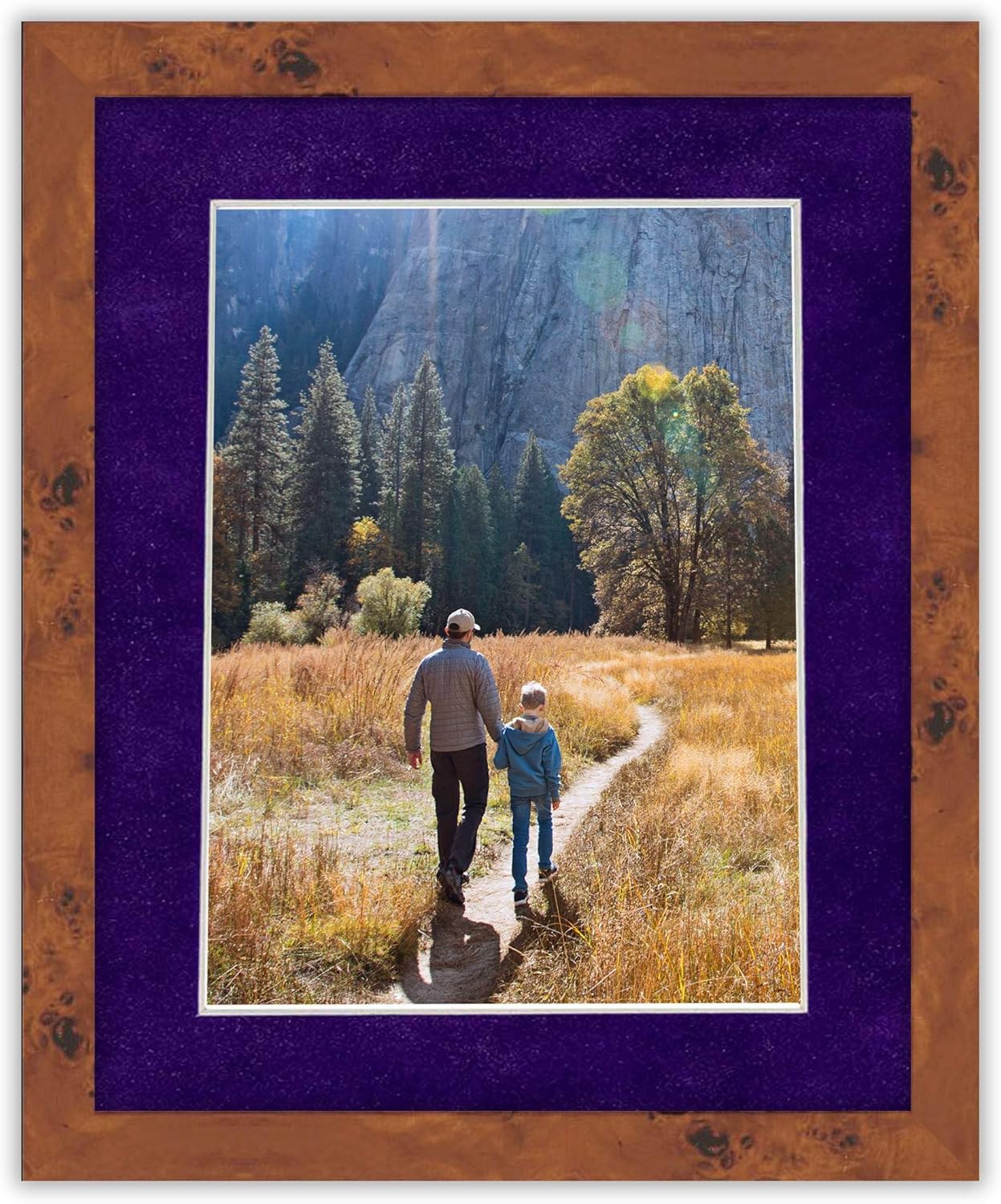 8x10 Mat Bevel Cut for 6x8 Photos - Acid Free Purple Crocus Suede Precut Matboard With Backing Board and Crystal Clear, Self Seal Photo Mat Bag - For Pictures, Photos, Framing - 4-ply Thickness