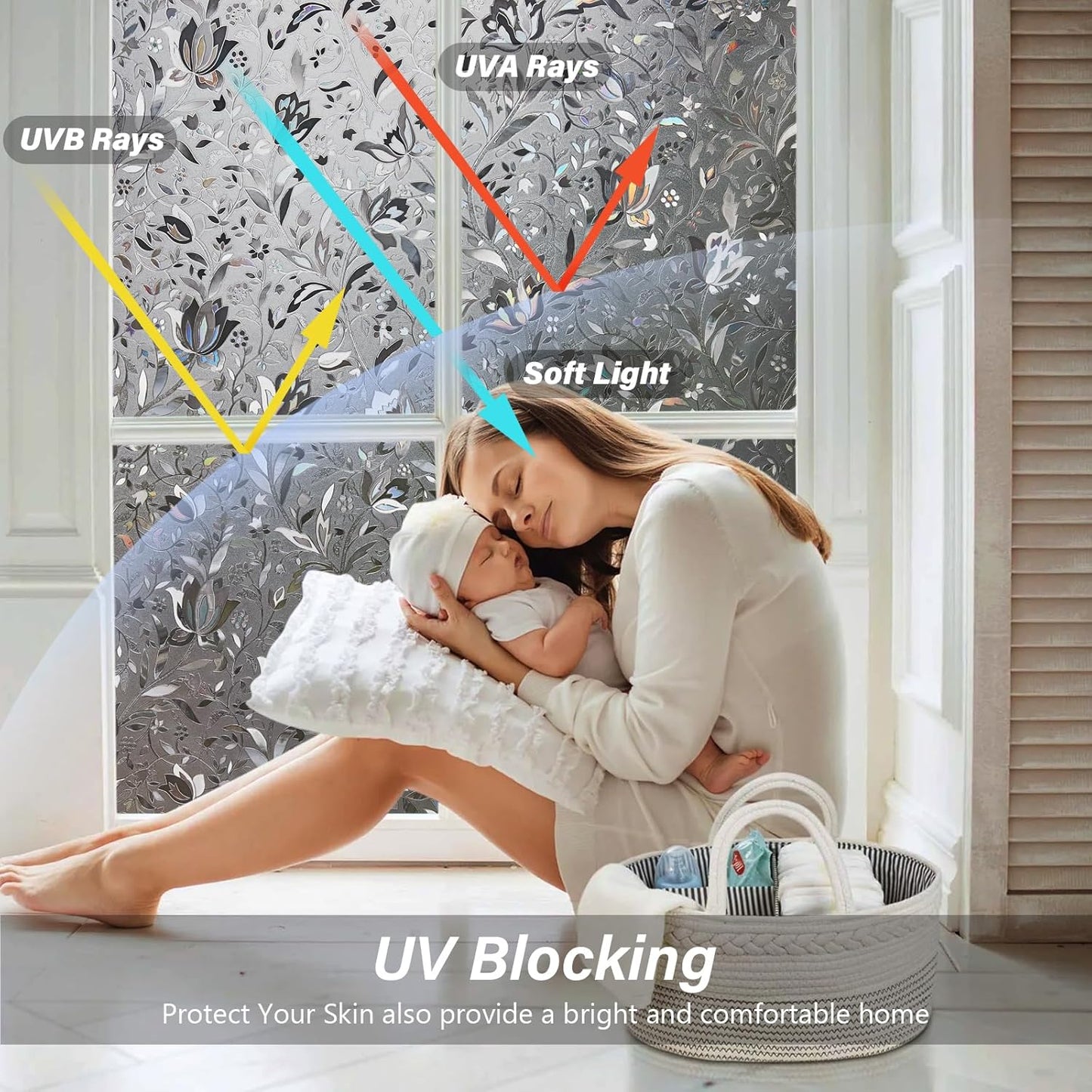 LEMON CLOUD Window Film, Decorative Window Privacy Film, Window Film Privacy Static Cling Frosted, Anti-UV Sun Blocker Heat Control for Home(Grayish Black, 23.6 x 157.4 inches)