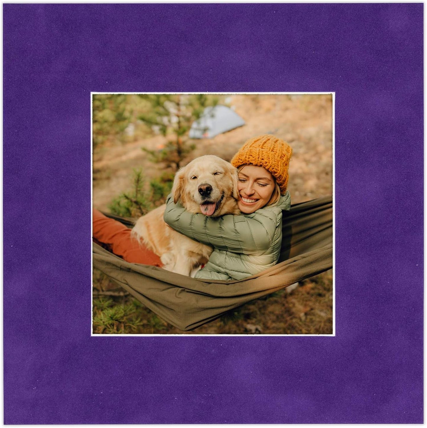 Pack of 25 Acid Free 11x14 Mats Bevel Cut for 8.5x11 Photos - Purple Crocus Suede Precut Matboards With Backing Boards and Clear Photo Mat Bags For Pictures, Photos, Framing - 4-ply Thickness