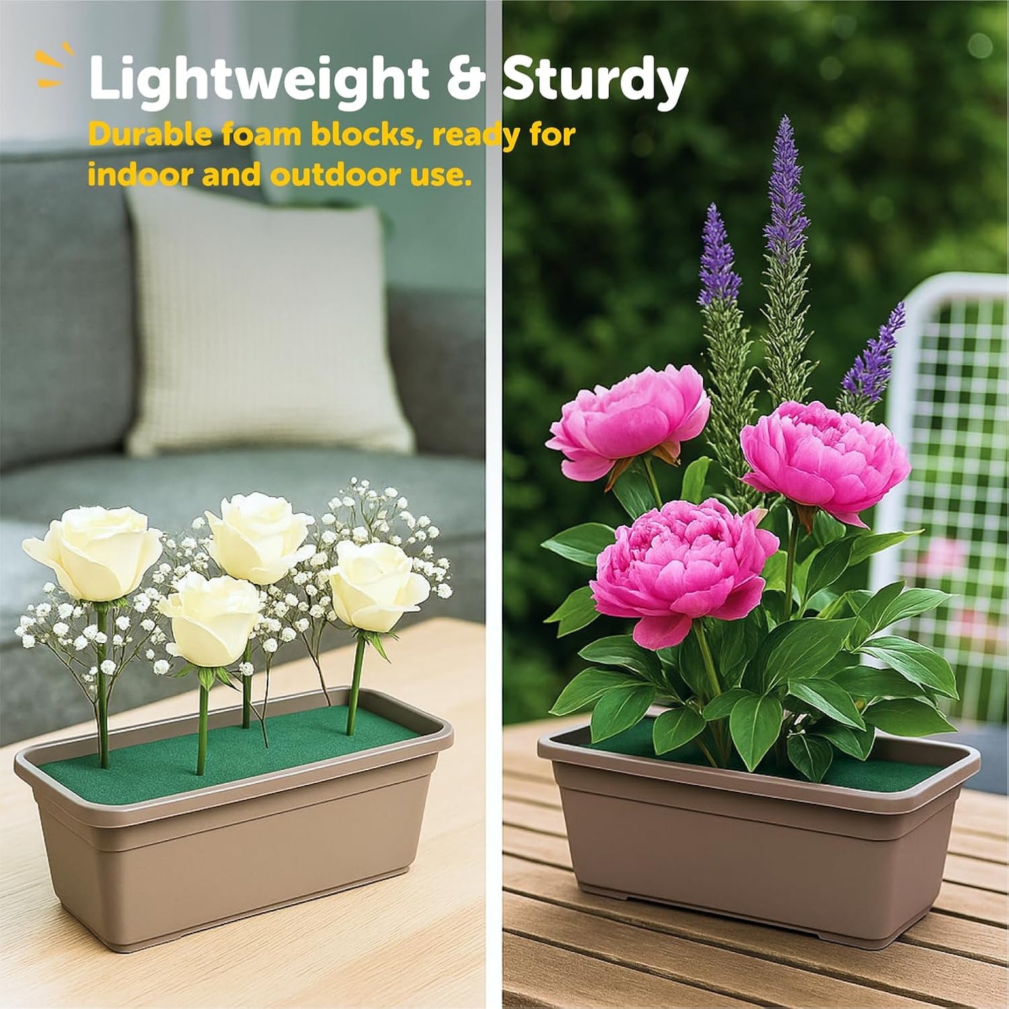 Premium Dry Floral Foam Blocks (3ct) - Green Foam for Flower Arrangements - Styrofoam Block for Artificial Flowers and Plant Decoration, Great for Crafts, Green Foam Bricks, Florist Foam Brick/Block