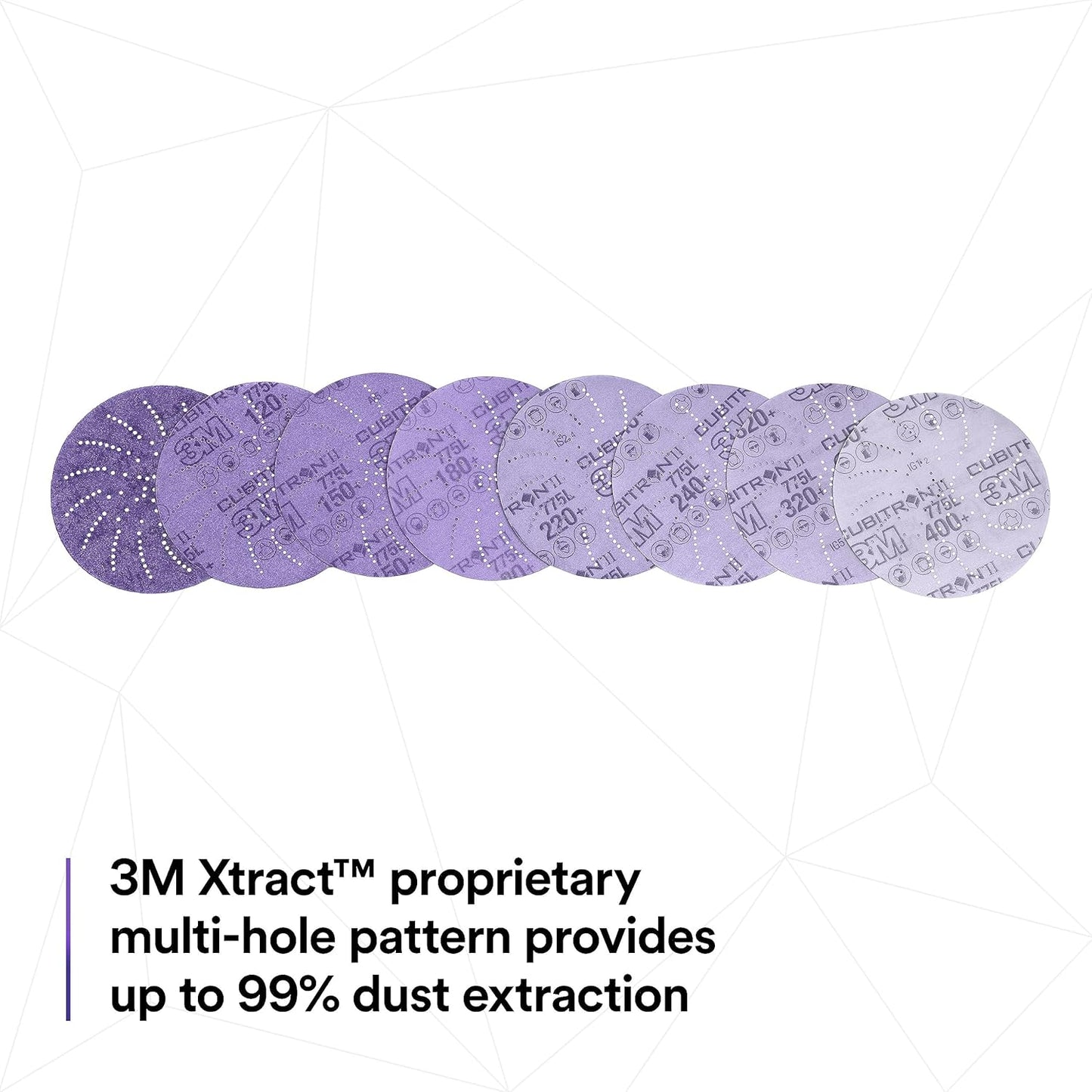 3M Xtract Cubitron II Hookit Clean Sanding Film Disc 775L, 80+, 5 in, Pack of 50 Hook and Loop Sanding Discs for Paint Preparation and Removal, General Sanding, Refining, Blending, and Featheredge
