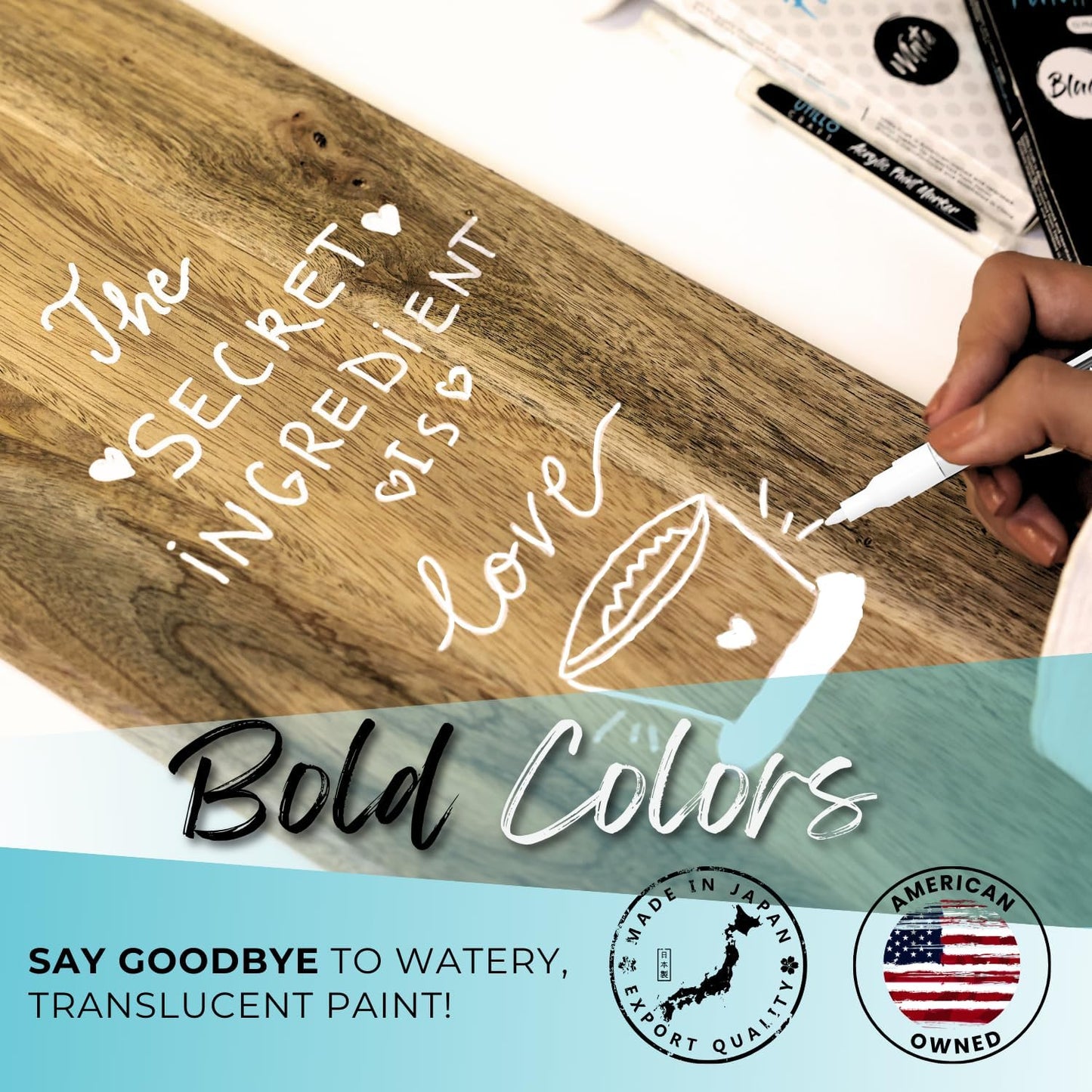 White Paint Pen (8-Pack) Medium Tip Made in Japan | Bold Color+100% Coverage | For Rock, Wood, Glass, Paper, Fabric, Canvas, Metal and More! | 2-3mm White Paint Pens | White Acrylic Paint Pens