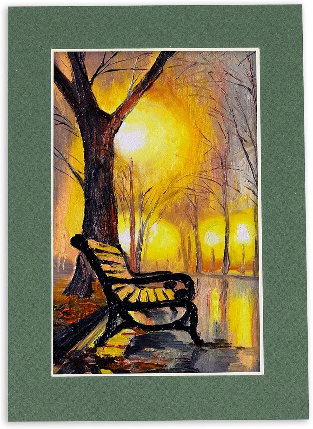 8x10 Mat Bevel Cut for 5.5x8.5 Photos - Acid Free Hunter Green Precut Matboard - For Pictures, Photos, Framing - 4-ply Thickness