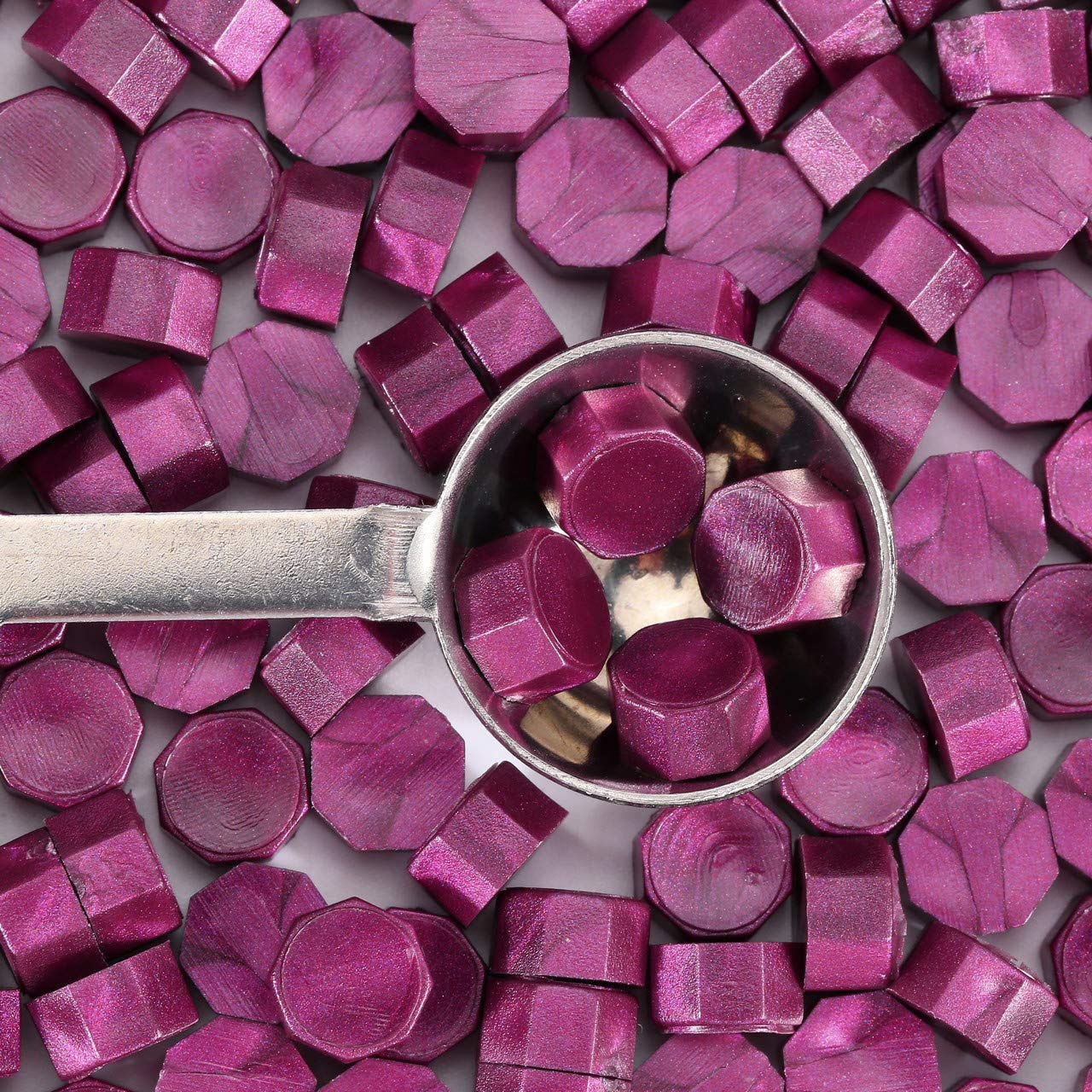 Yoption 360 Pcs Purplish Red Sealing Wax Beads Set for Wax Seal Stamp with Candles and Melting Spoon