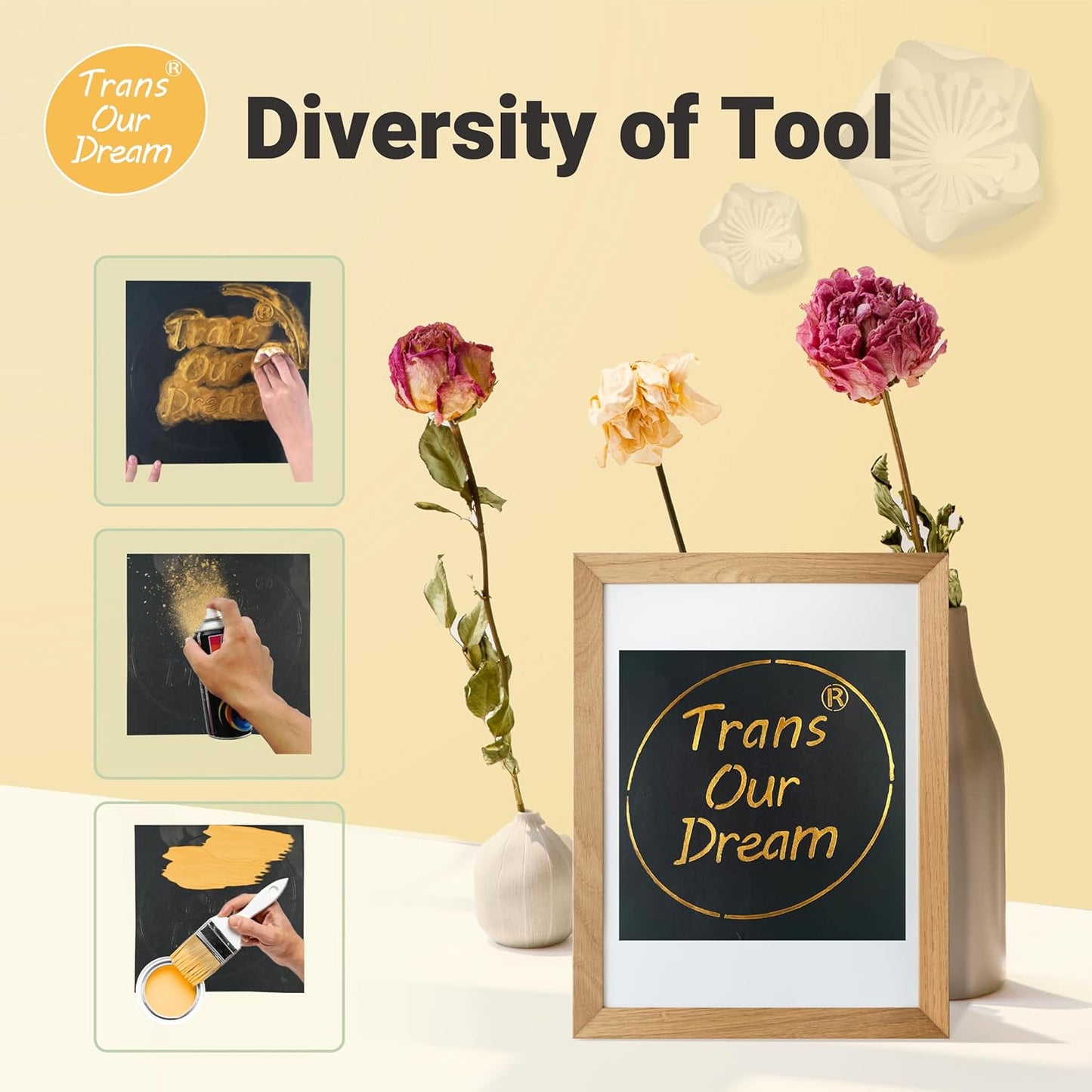 TransOurDream Easy Cut Stencils for Crafts (12"x12", 10 Sheets) Reusable Acetate Mylar for Vinyl Cutting Plastic Blanks Sheets for Spray Painting, Drawing (PET-10)