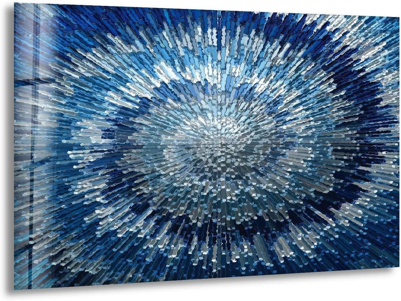 My Photostation.com 20Wx14H'' Abstract Blue Textured Glass Wall ArtTempered Glass Printing Wall Decor Large Wall Art Wall Hangings