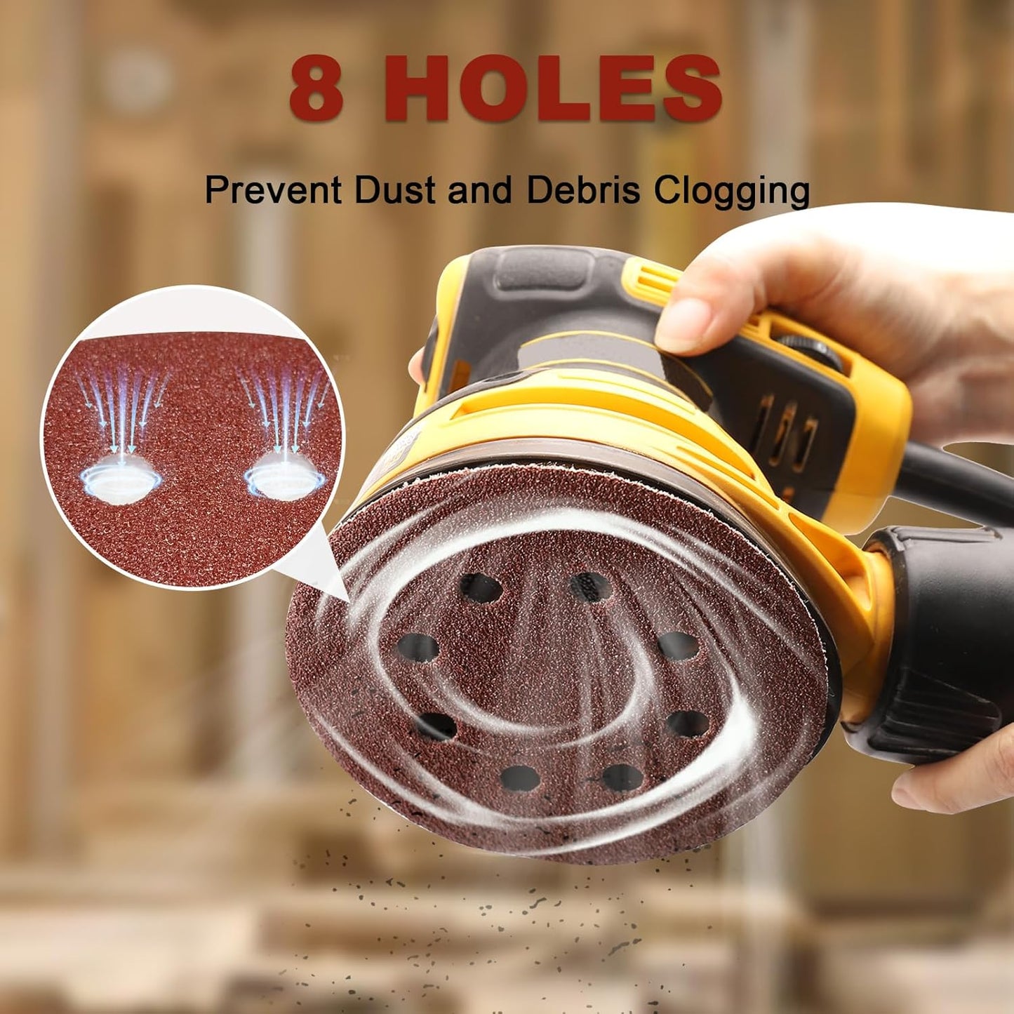 165 PCS 5 Inch Sanding Discs, 8 Hole Hook and Loop Round Sandpaper 40/60/80/120/180/240/320/400/600 Grits for Random Orbital Sander