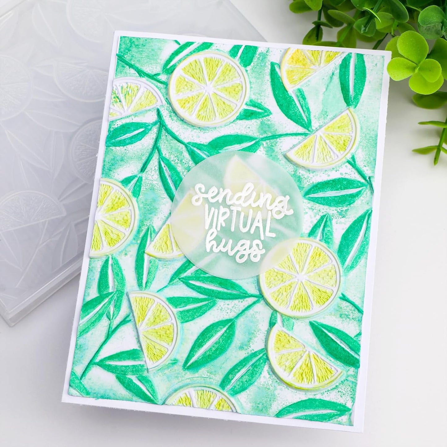 BAOFALI 3D Embossing Folders Lemon Textured for Card Making,Embossing Template Paper Card Embossing Stencil for DIY Scrapbooking Photo Album Card Paper Craft Decoration 6.3" L x 4.5" W