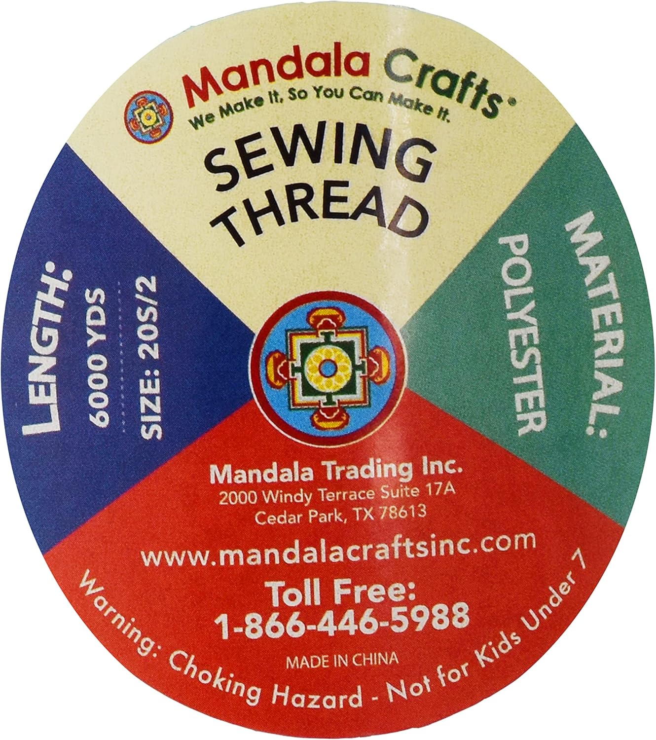 Mandala Crafts 5 Pack of Serger Threads Cones Spools - 20S/2 30000 Yards Polyester Assorted Neutral Colors Threads for Sergers Machine and Overlock Quilting Sewing Machine